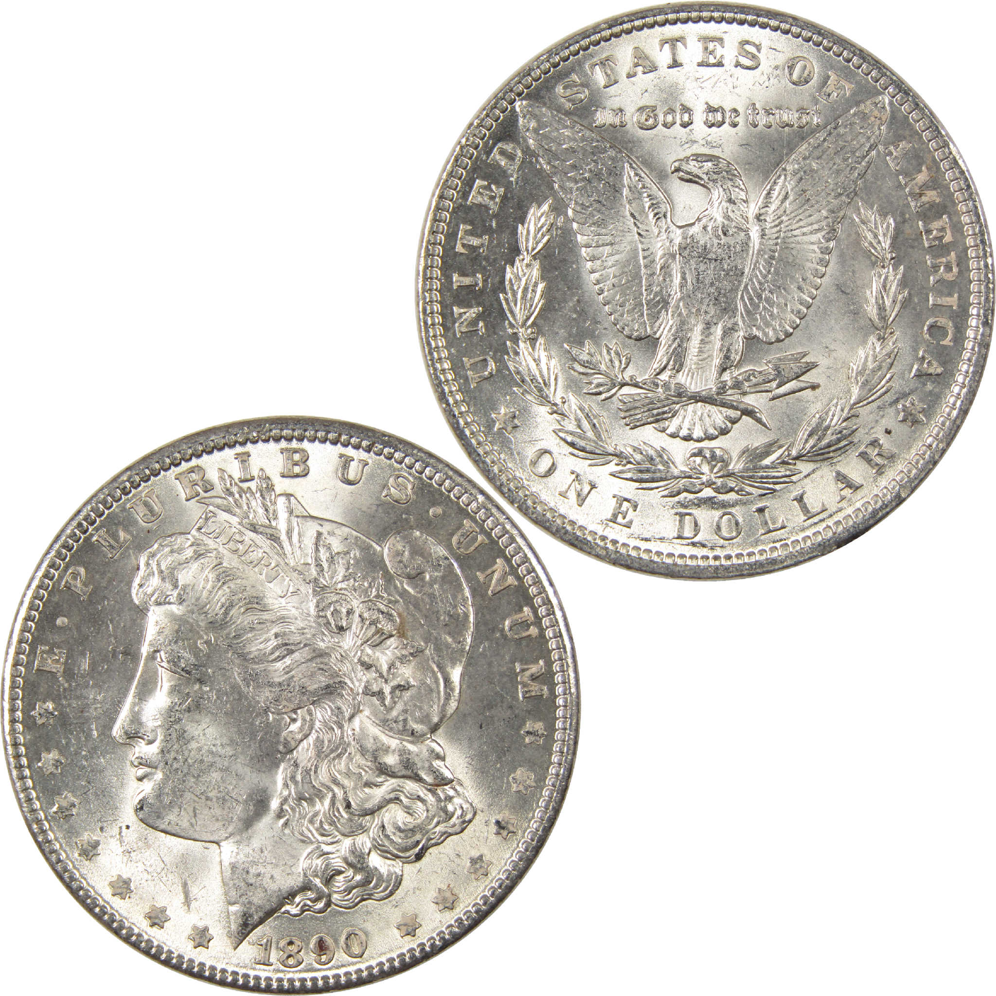 1890 Morgan Dollar Uncirculated Silver $1 Coin - Morgan coin - Morgan silver dollar - Morgan silver dollar for sale - Profile Coins & Collectibles