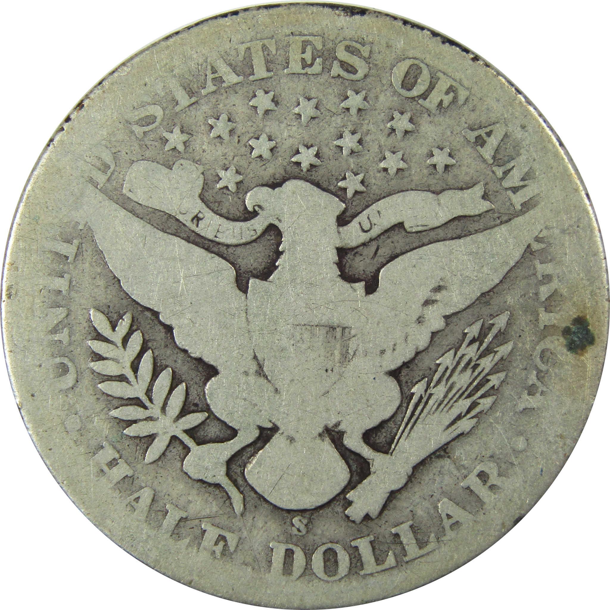 1904 S Barber Silver Half Dollar G Good 50c Coin SKU:I25958