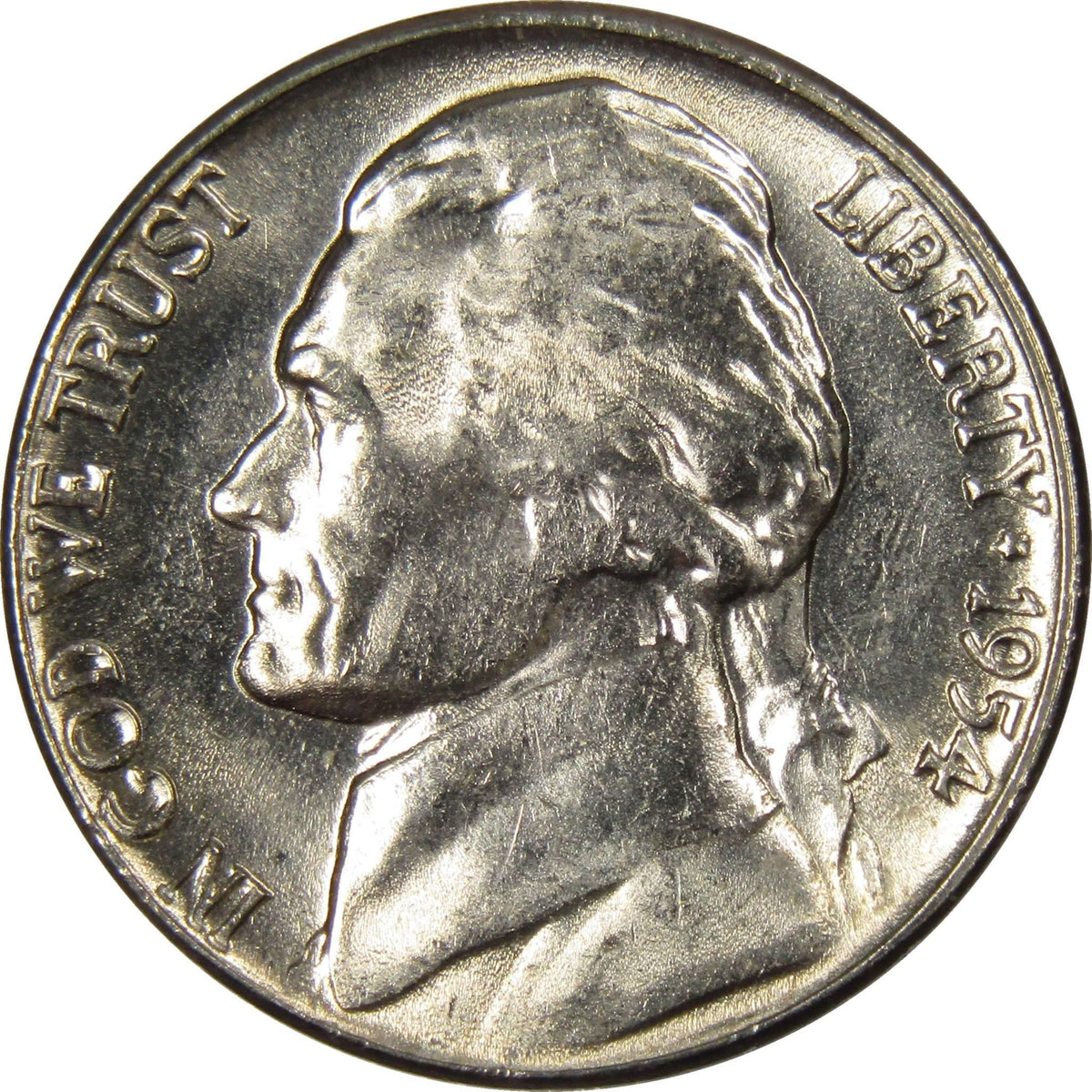 1954 D Jefferson Nickel Uncirculated Mint State 5c Coin Collectible