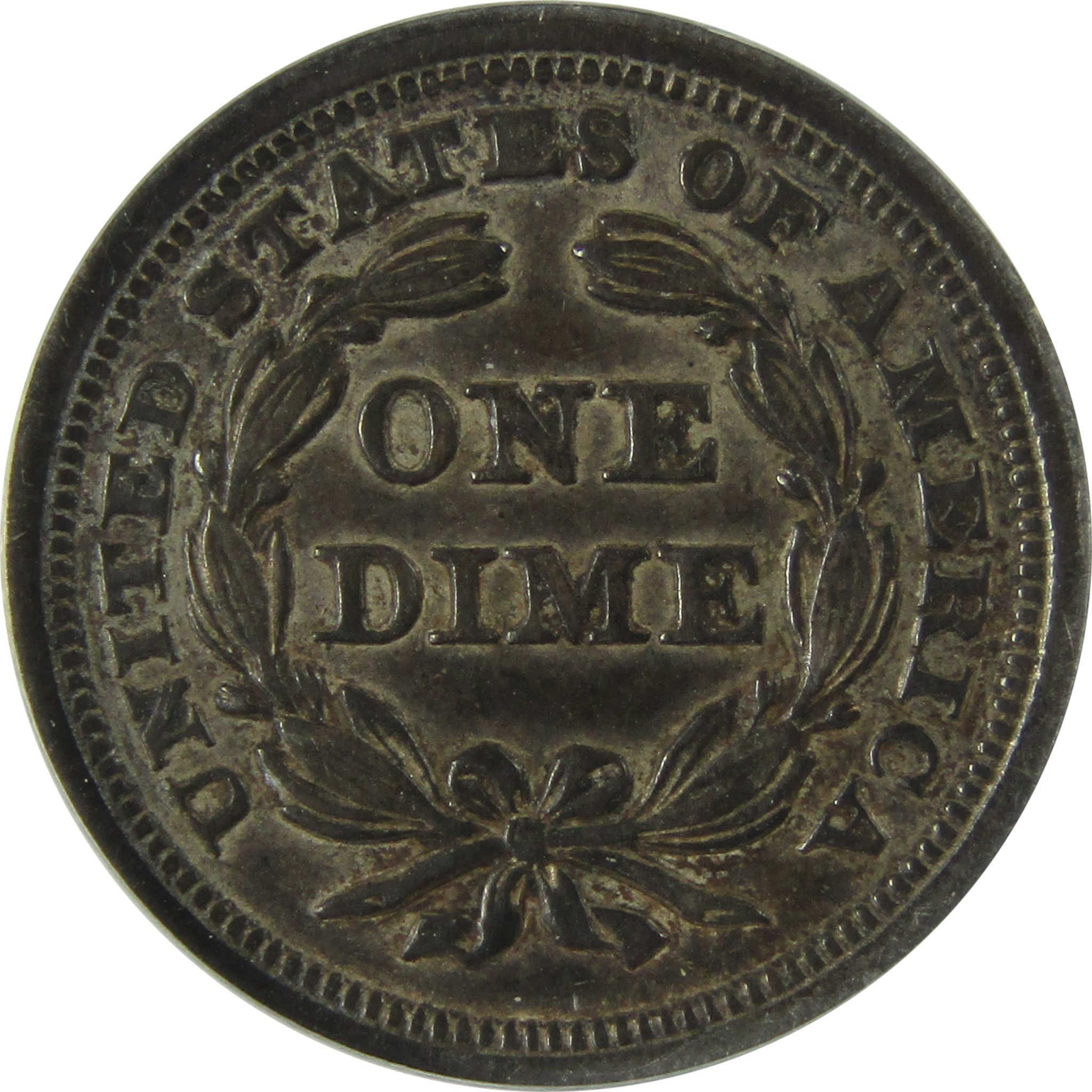 1853 Arrows Seated Liberty Silver Dime EF 45 Details ANACS SKU:CP562