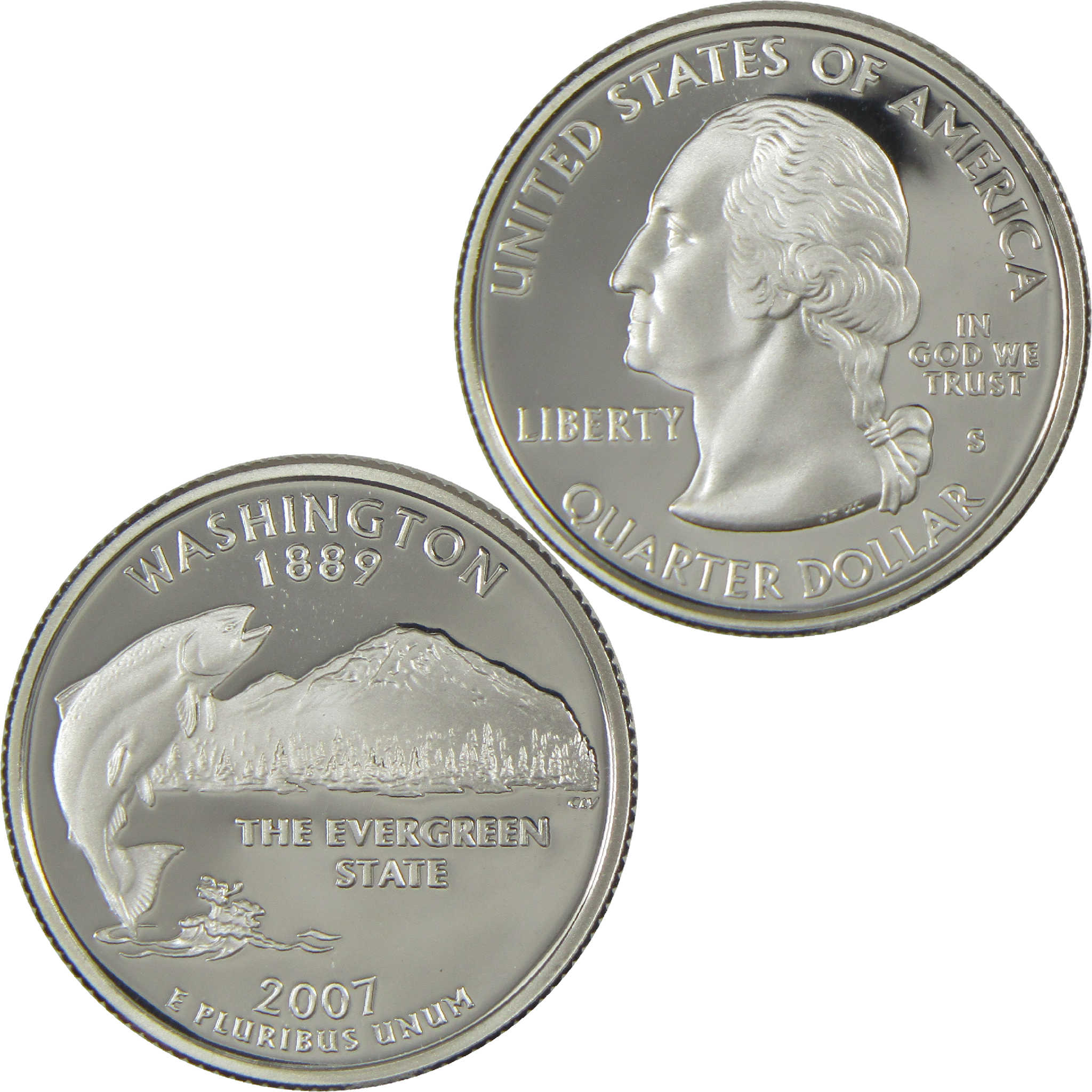 2007 S Washington State Quarter Choice Proof Silver 25c Coin