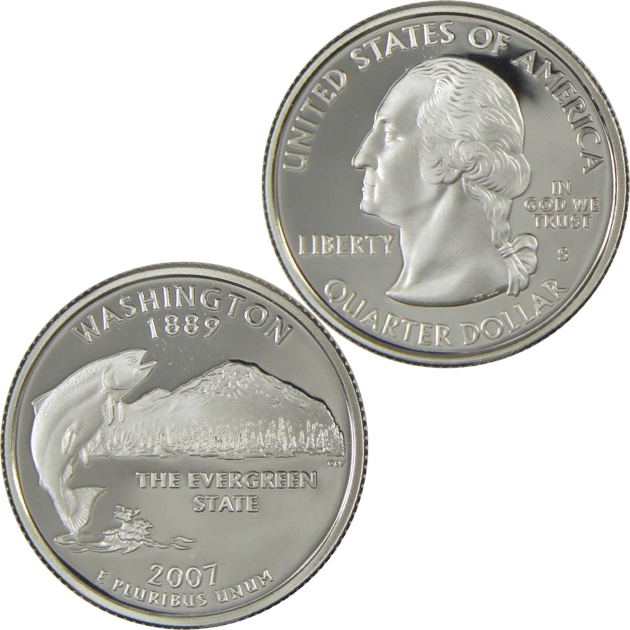 2007 S Washington State Quarter Choice Proof Silver 25c Coin