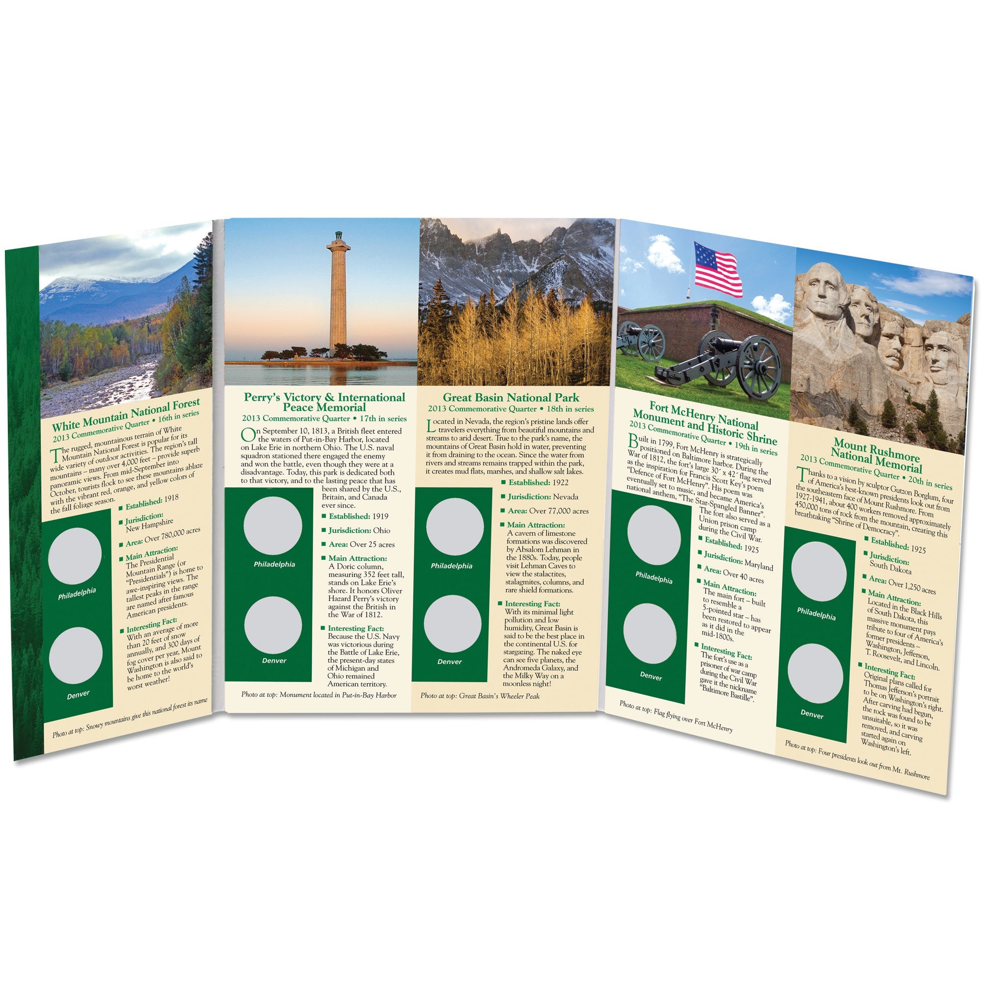 2013 America's National Park Quarter Series Colorful Folder Littleton