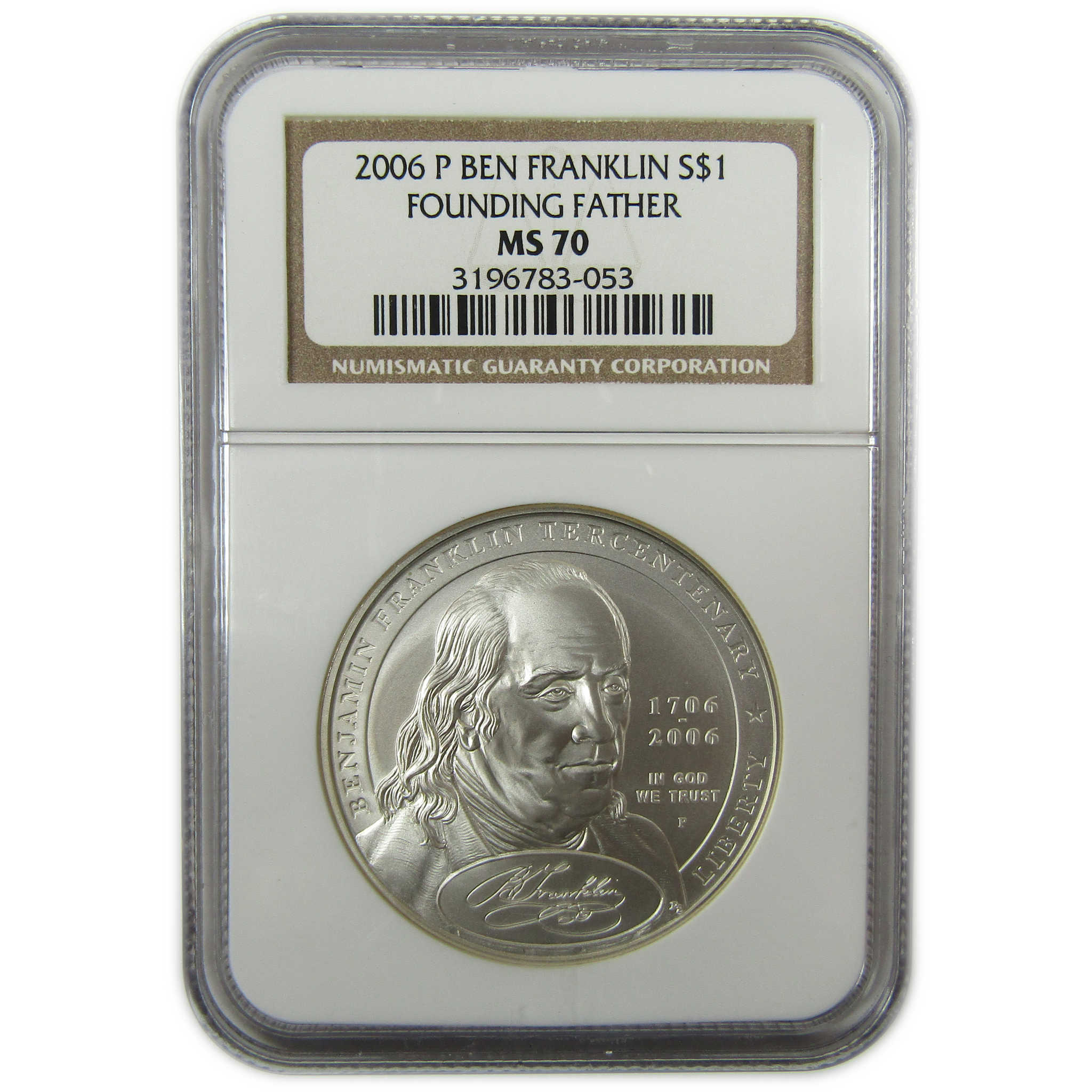 2006 P Franklin Founding Father Silver $1 MS 70 NGC SKU:CP1656