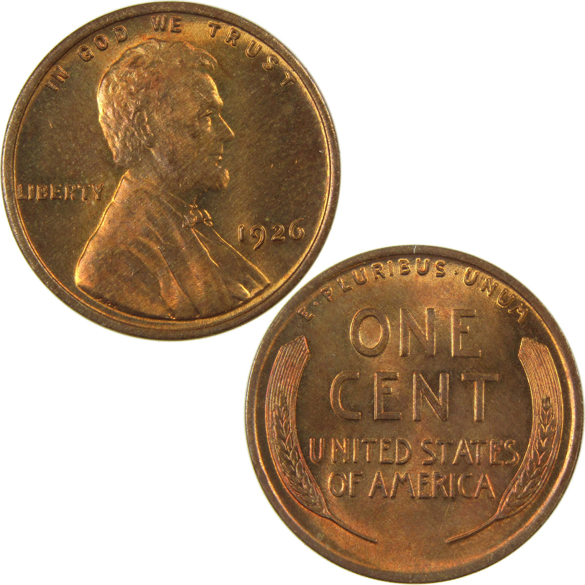 1926 Lincoln Wheat Cent Uncirculated Penny 1c Coin SKU:I28256