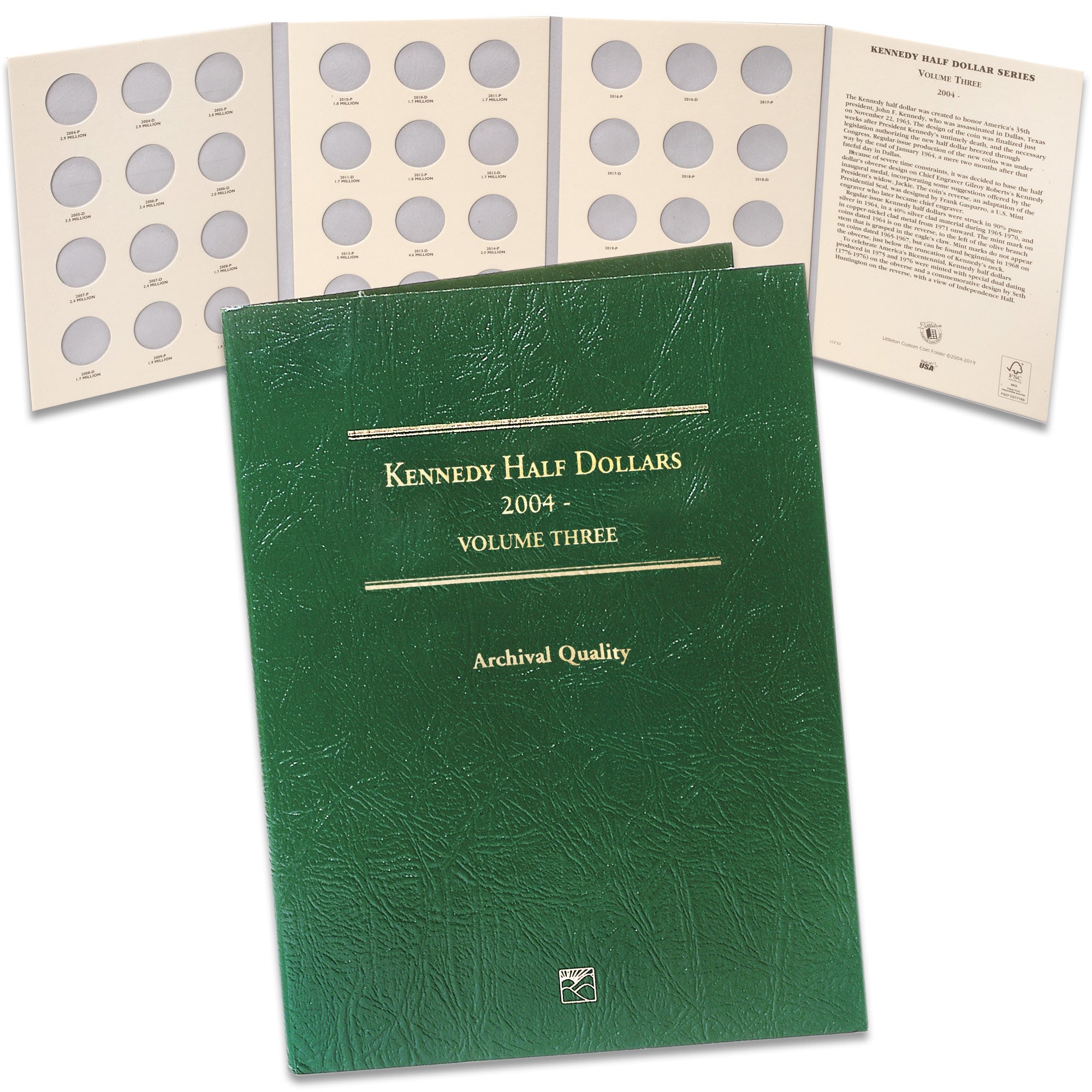 2004-2021 Kennedy Half Dollar Folder Volume 3 Littleton Coin Company