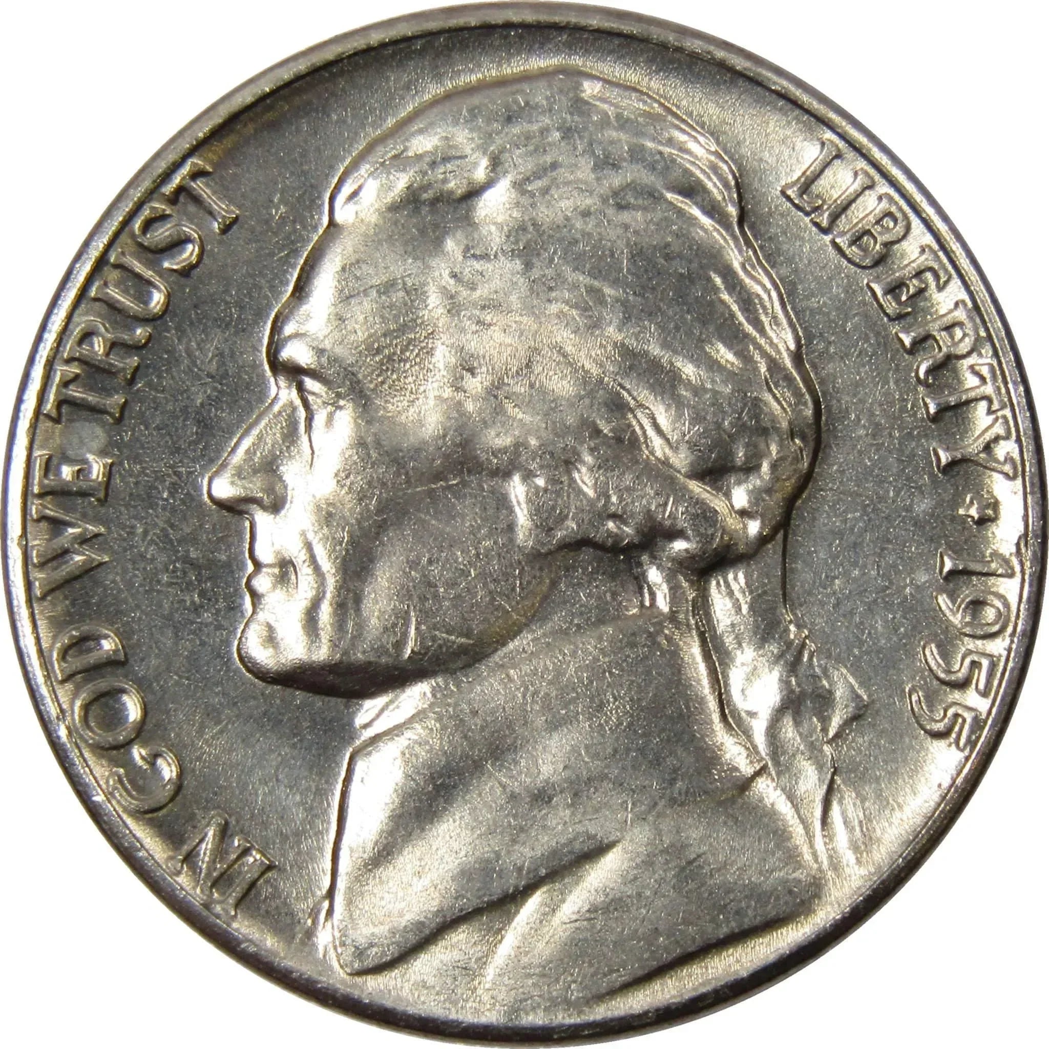 1955 D Jefferson Nickel Uncirculated Mint State 5c Coin Collectible
