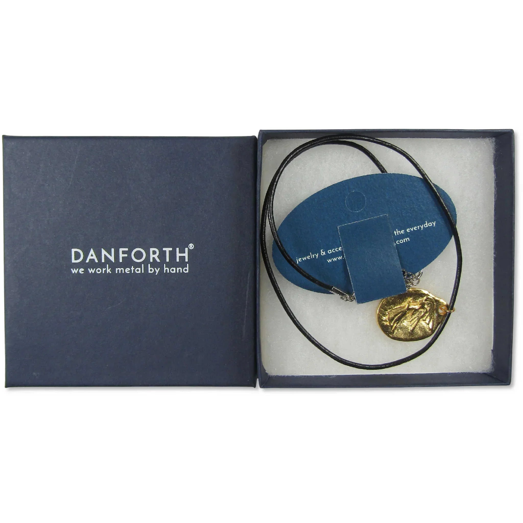 Guardian Angel Gold Plated Pewter Necklace with Cord