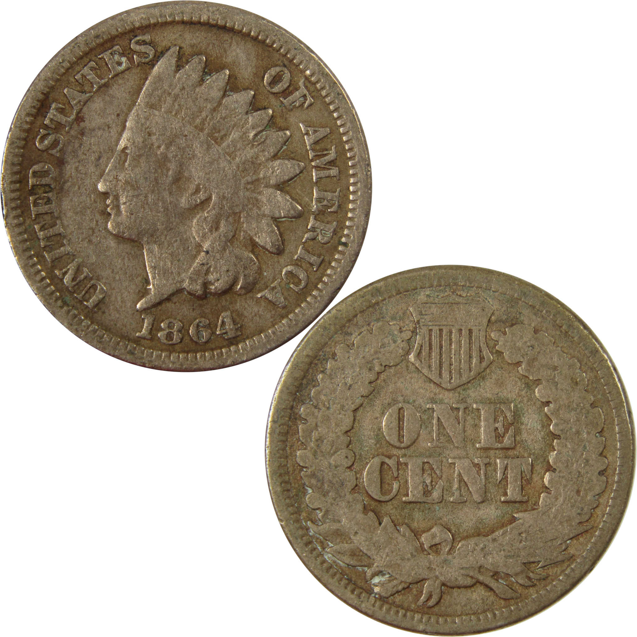 1864 Indian Head Copper-Nickel Cent G Good Details Penny SKU:CP1223