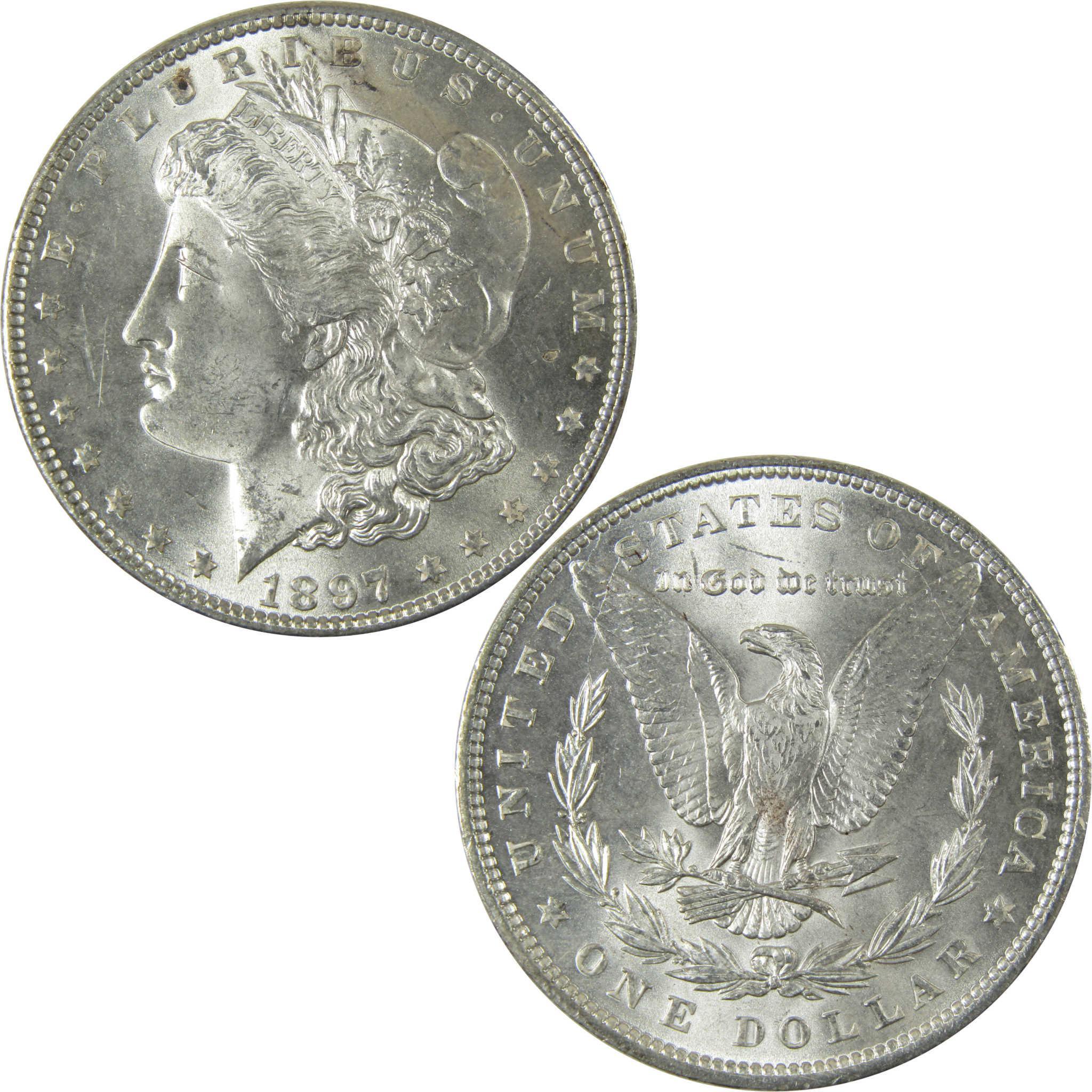 1897 Morgan Silver Dollar Uncirculated Mint State $1 Coin SKU:CP941 - Morgan coin - Morgan silver dollar - Morgan silver dollar for sale - Profile Coins & Collectibles