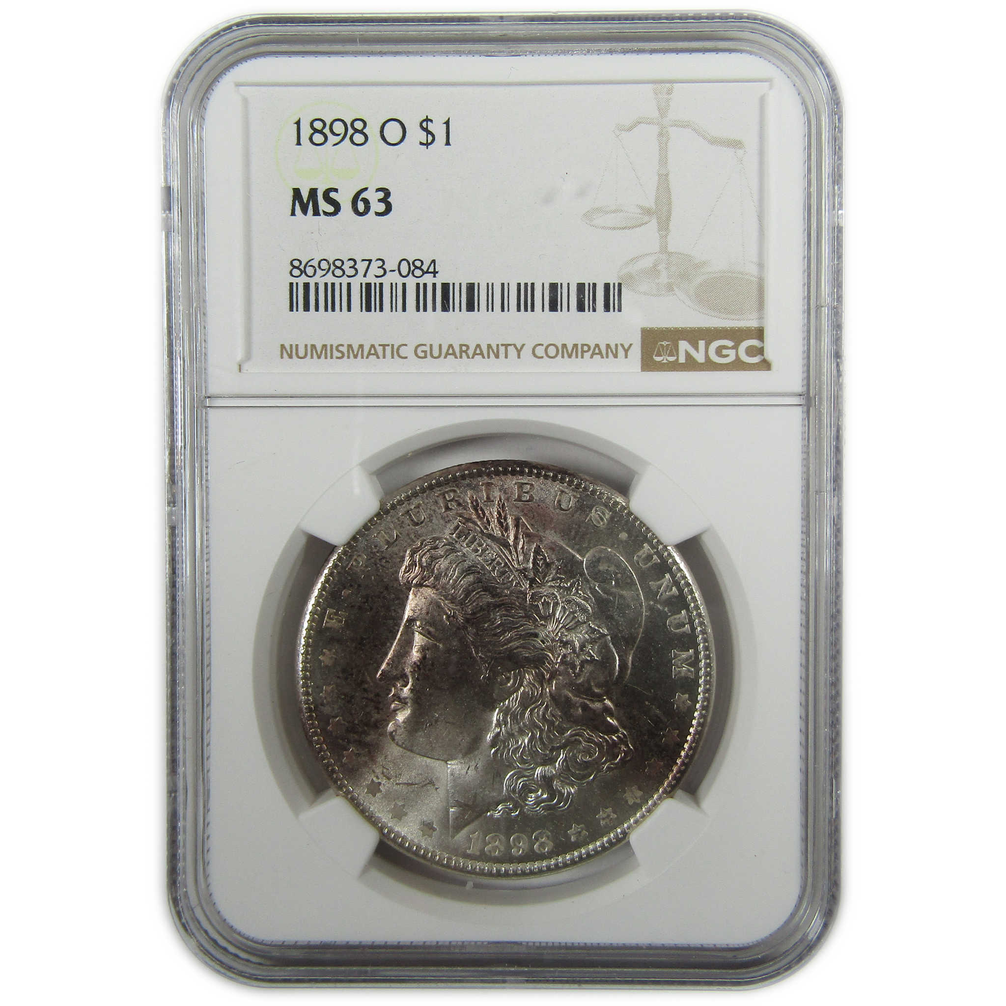 1898 O Morgan Silver Dollar MS 63 NGC Uncirculated $1 Coin SKU:I27892