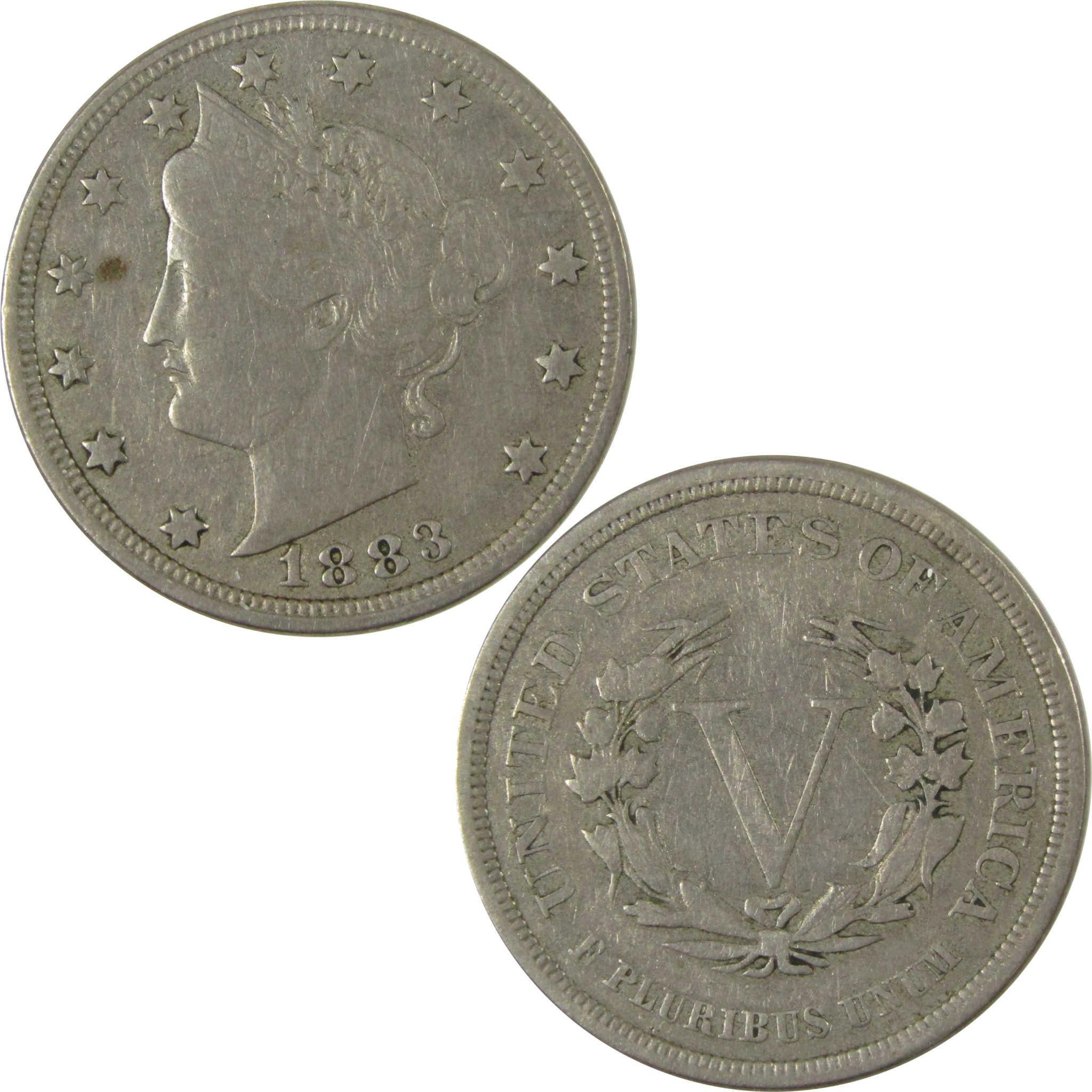 1883 No Cents Liberty Head V Nickel VF Very Fine 5c Coin SKU:I26514