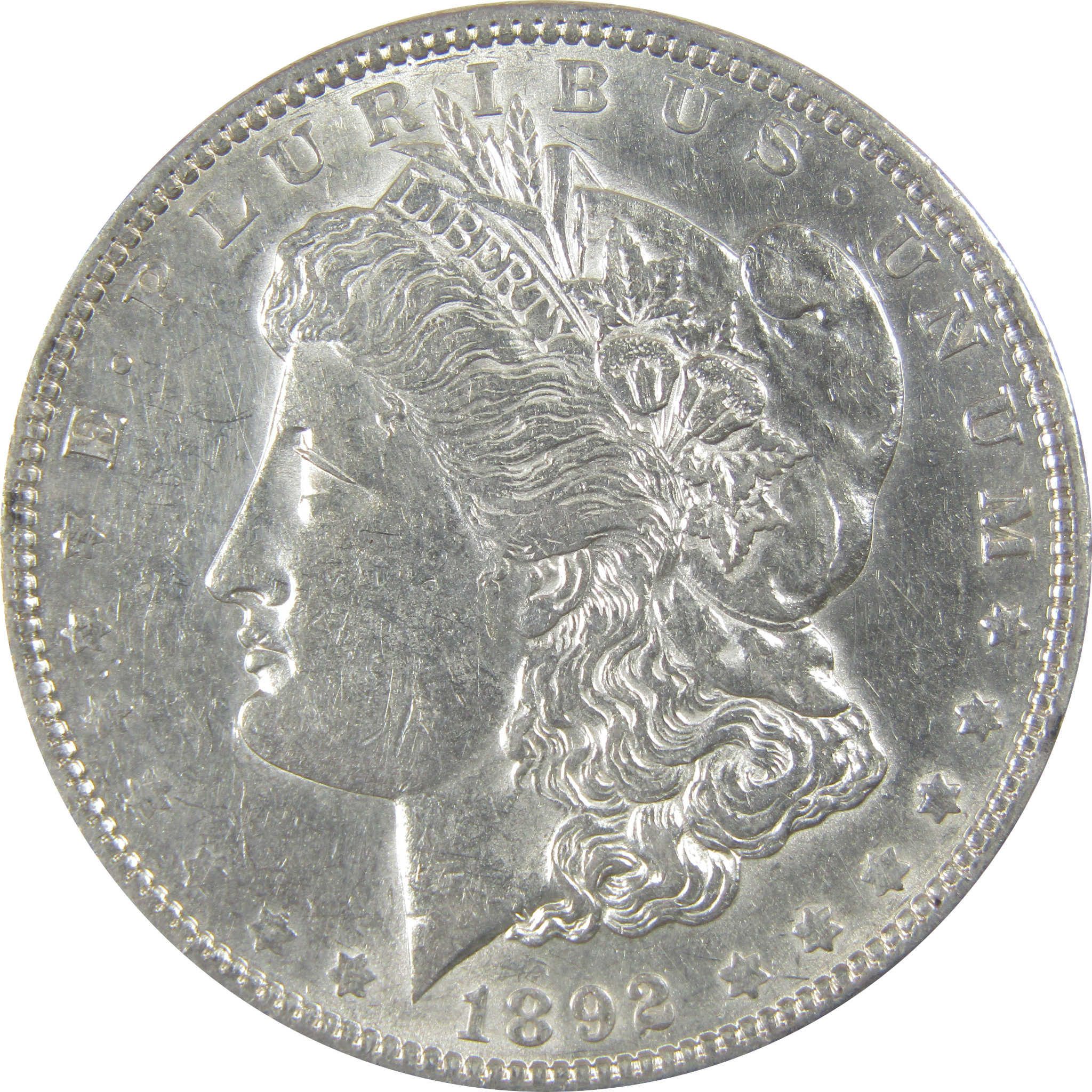 1892 Morgan Dollar AU About Uncirculated Silver $1 Coin SKU:I23414 - Morgan coin - Morgan silver dollar - Morgan silver dollar for sale - Profile Coins & Collectibles