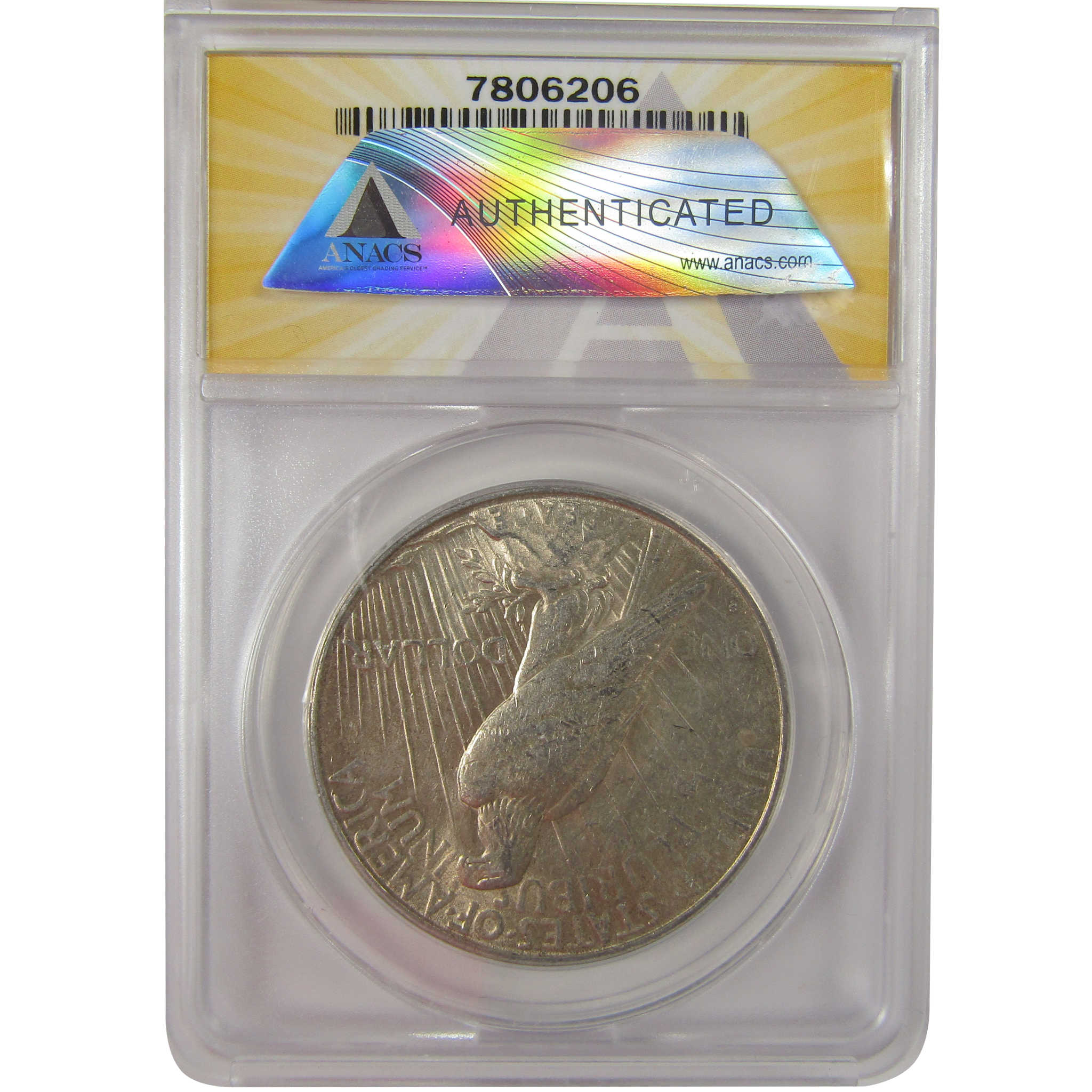 1926 S Peace Dollar AU 58 ANACS Silver $1 Coin SKU:I20939