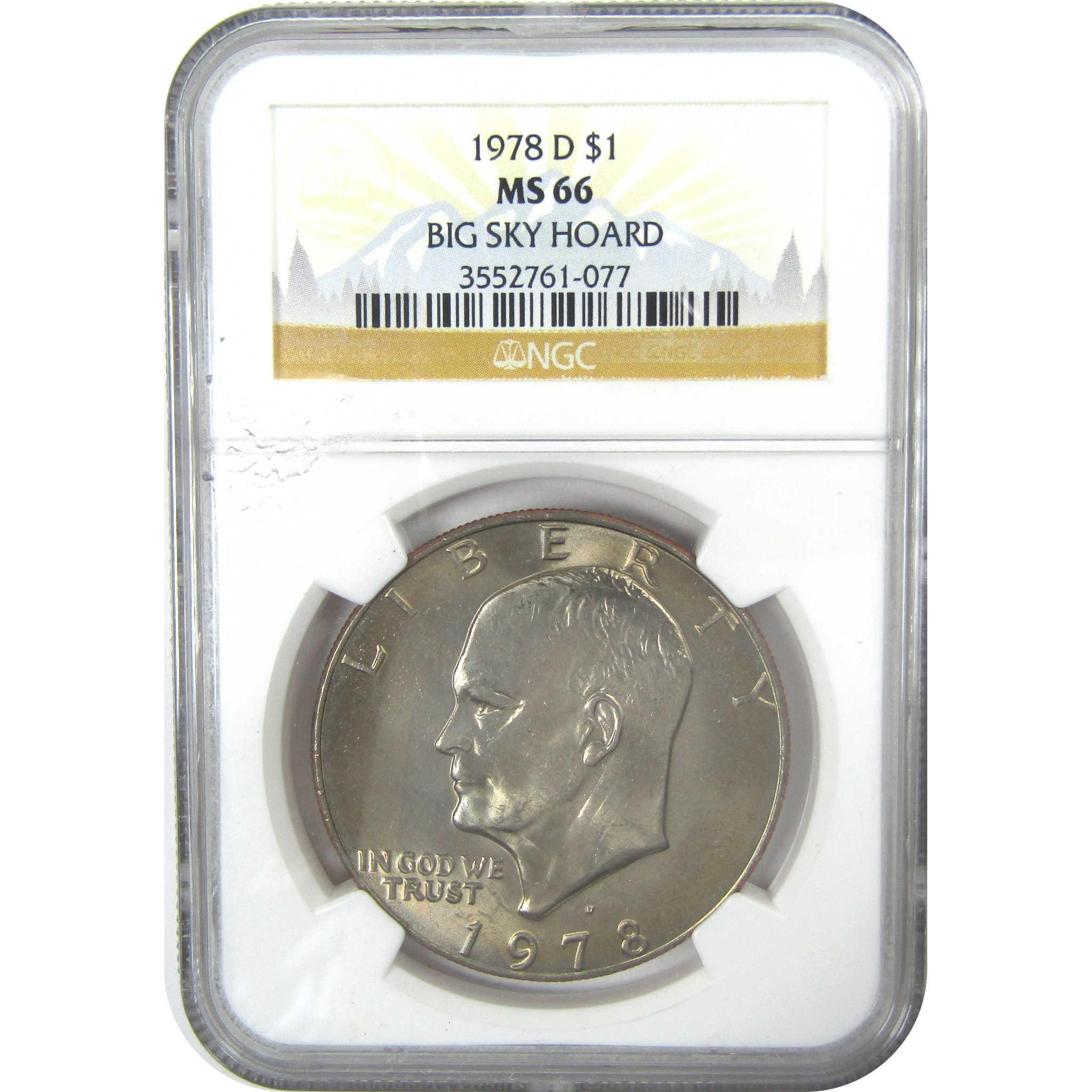 1978 D Eisenhower Dollar MS 66 NGC Clad IKE Uncirculated Big Sky Hoard