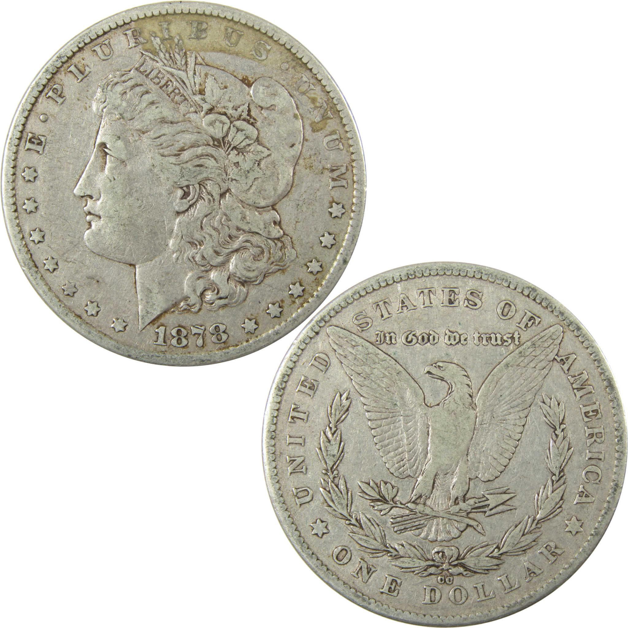 1878 CC Morgan Silver Dollar VF Very Fine $1 Coin SKU:CP1385 - Morgan coin - Morgan silver dollar - Morgan silver dollar for sale - Profile Coins & Collectibles