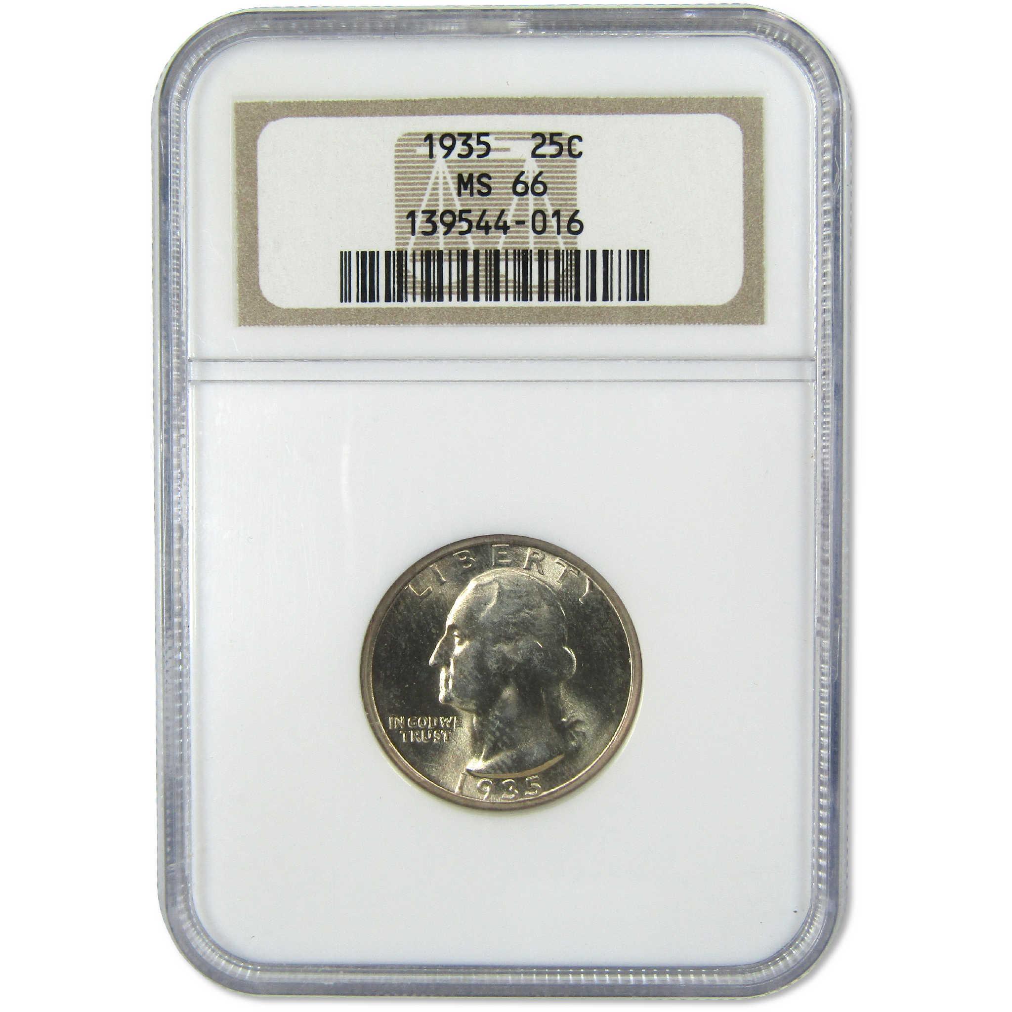 1935 Washington Silver Quarter MS 66 NGC Uncirculated 25c Coin