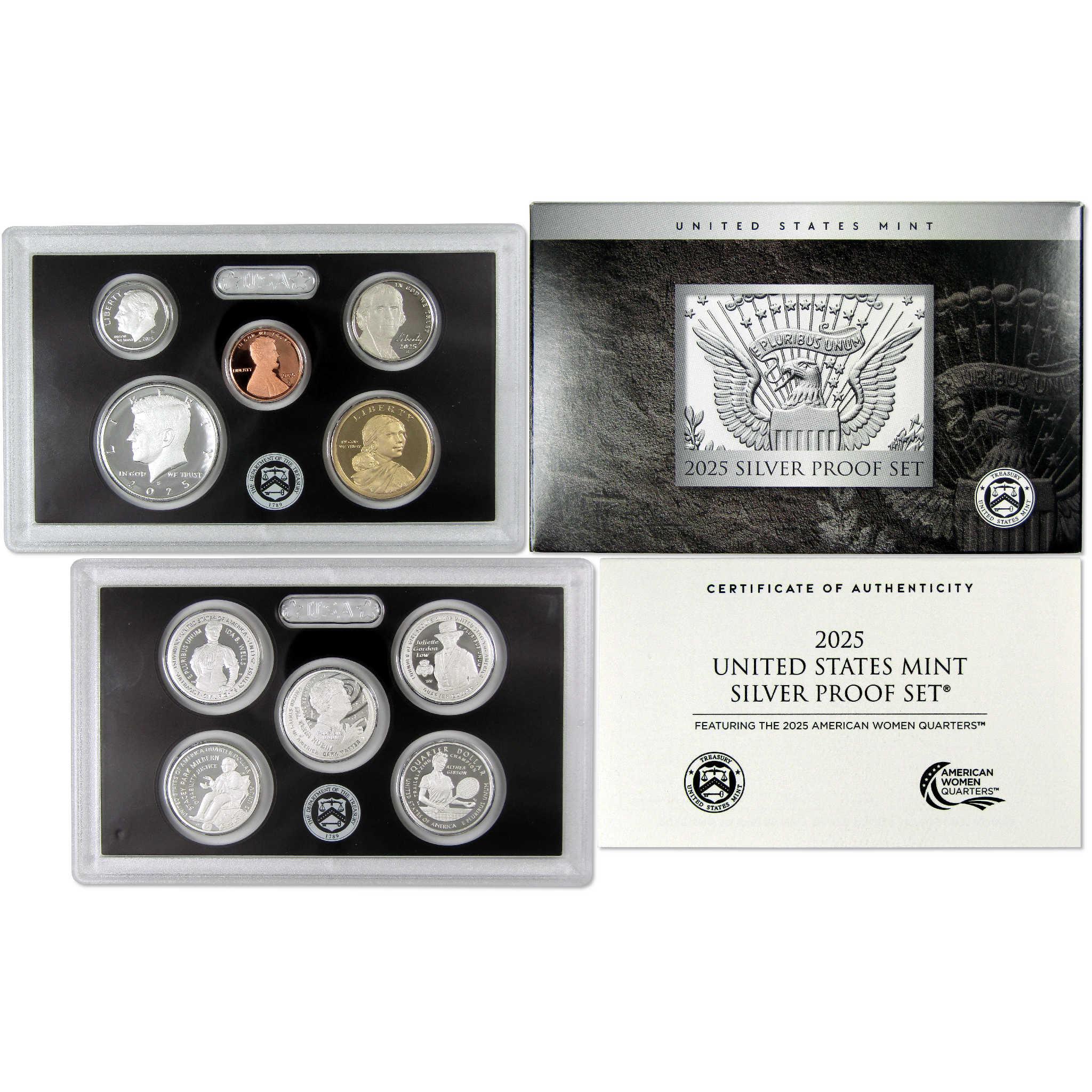 2025 Silver Proof Set U.S. Mint Original Government Packaging OGP COA