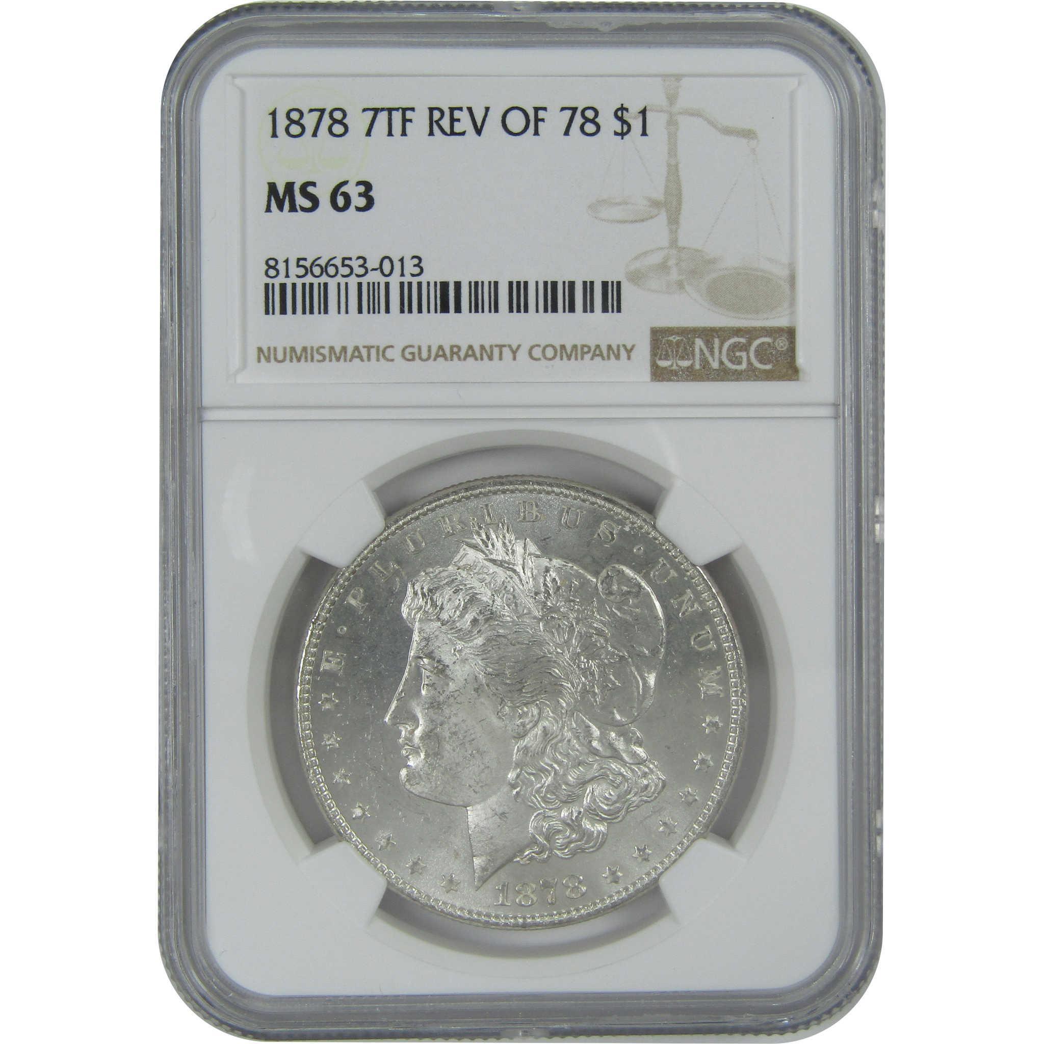 1878 7TF Rev 78 Morgan Dollar MS 63 NGC Silver $1 Coin SKU:I16471 - Morgan coin - Morgan silver dollar - Morgan silver dollar for sale - Profile Coins & Collectibles