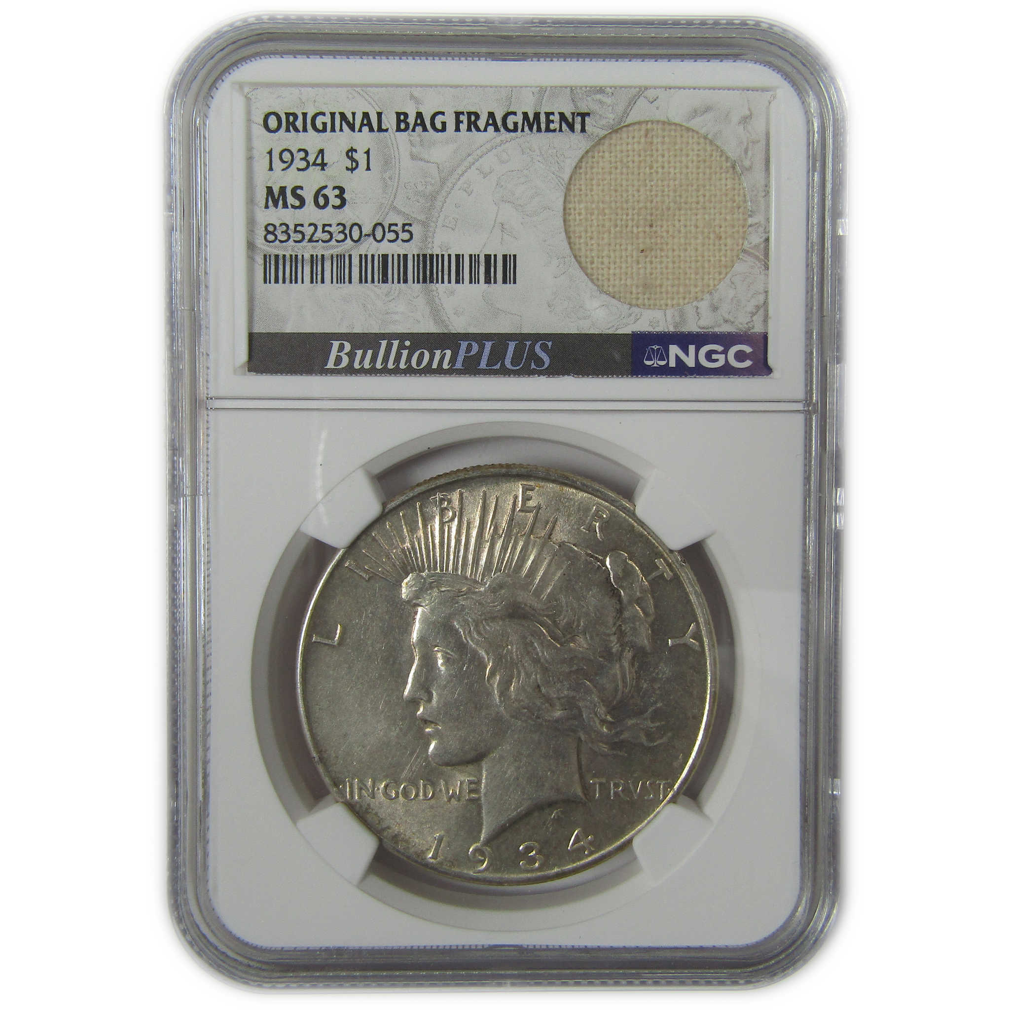 1934 Peace Dollar MS 63 NGC Silver Original Bag Fragment SKU:I23379