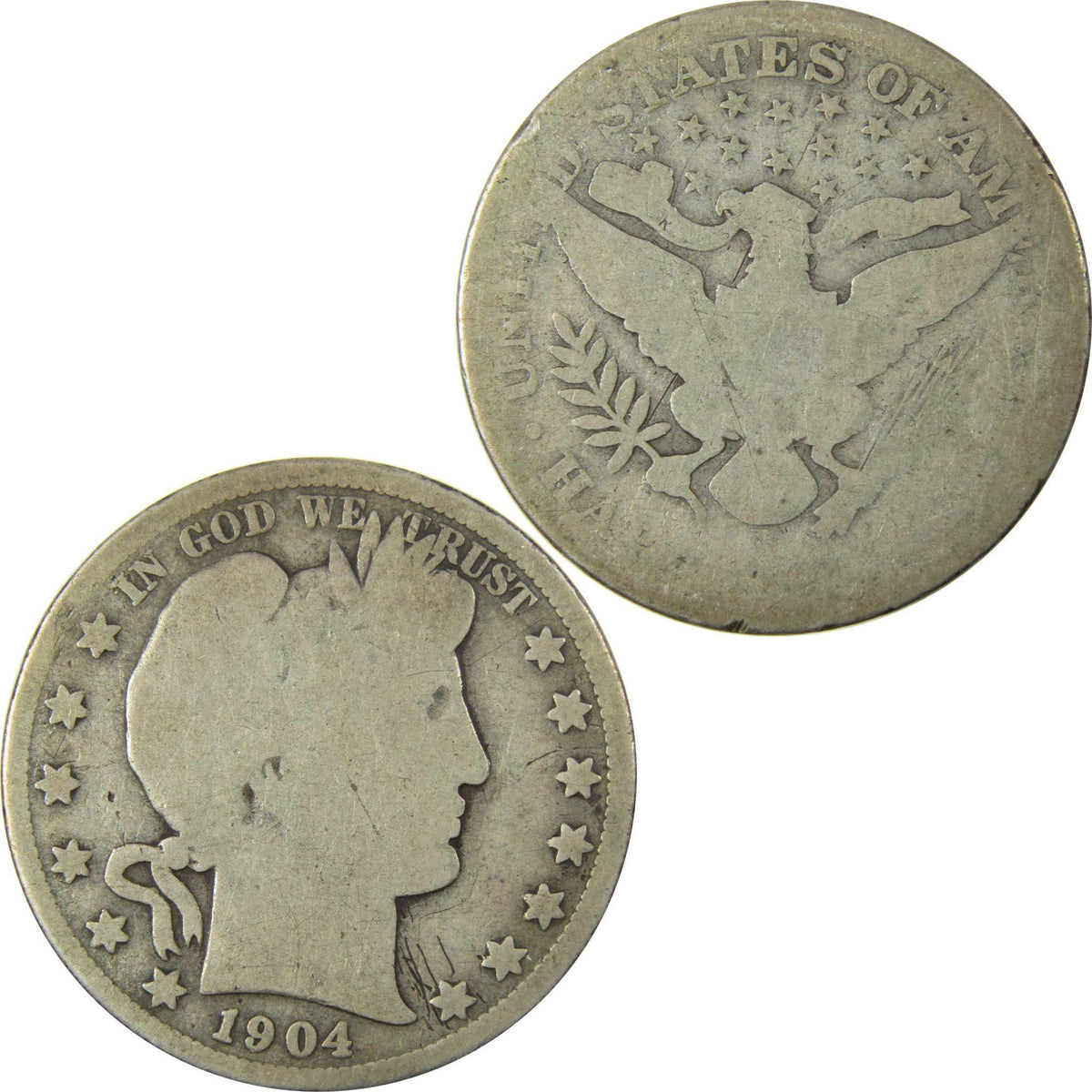 1904 S Barber Silver 50c AG About Good Details 50c CoinSKU:CP1484