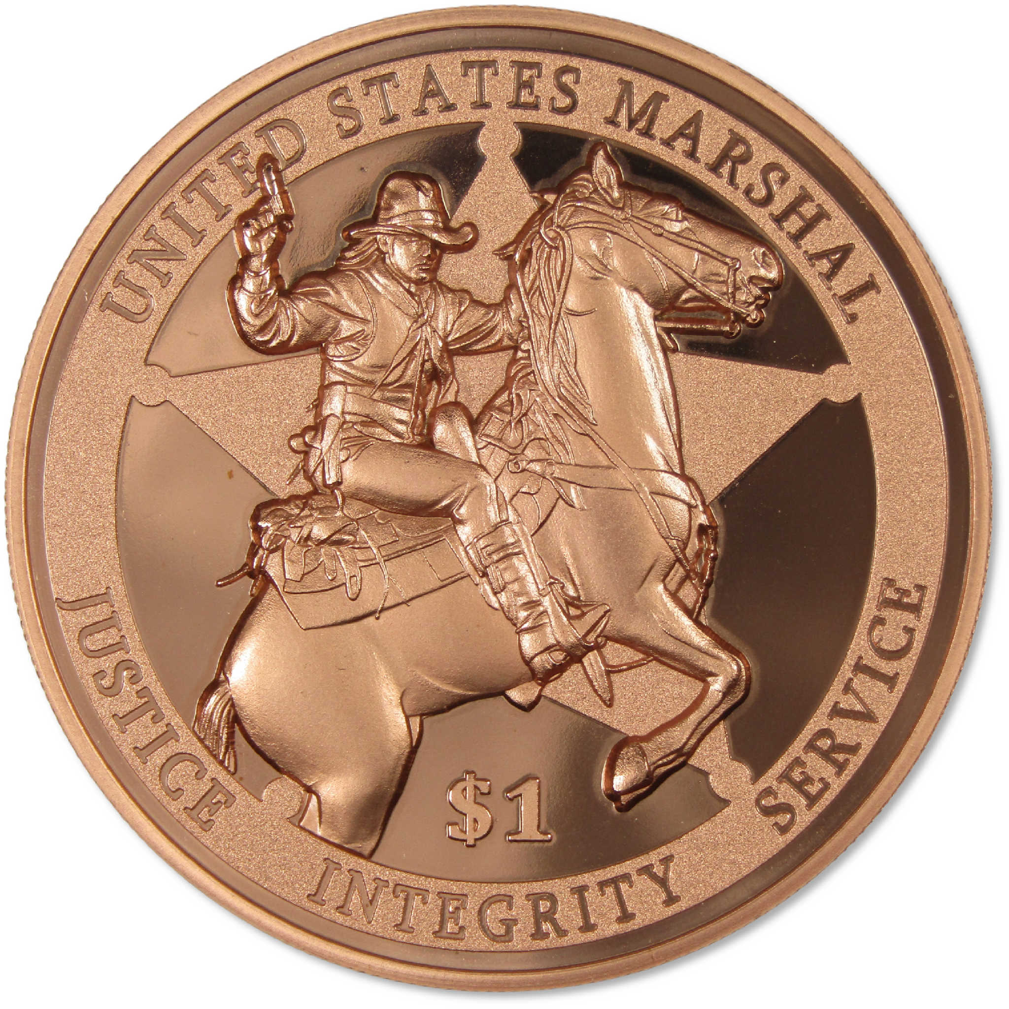 2026 Liberia 5 oz Copper United States Marshal $1 BU Uncirculated