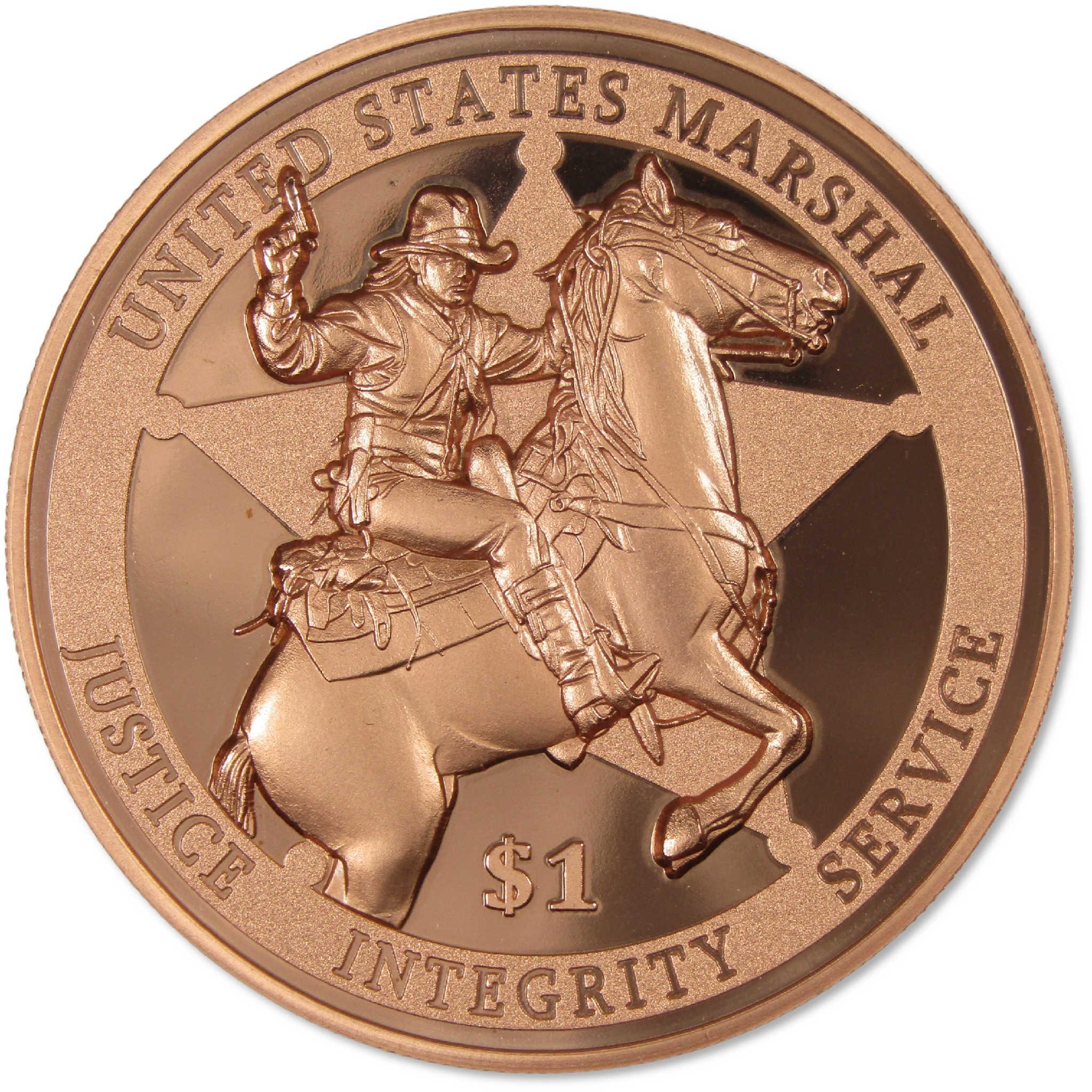 2026 Liberia 5 oz Copper United States Marshal $1 BU Uncirculated