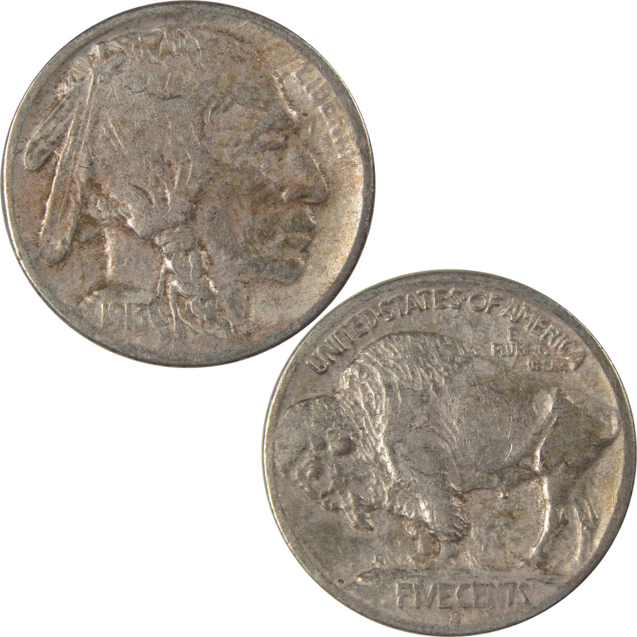 1913 S Type 1 Indian Head Buffalo Nickel F Fine Details SKU:I22905