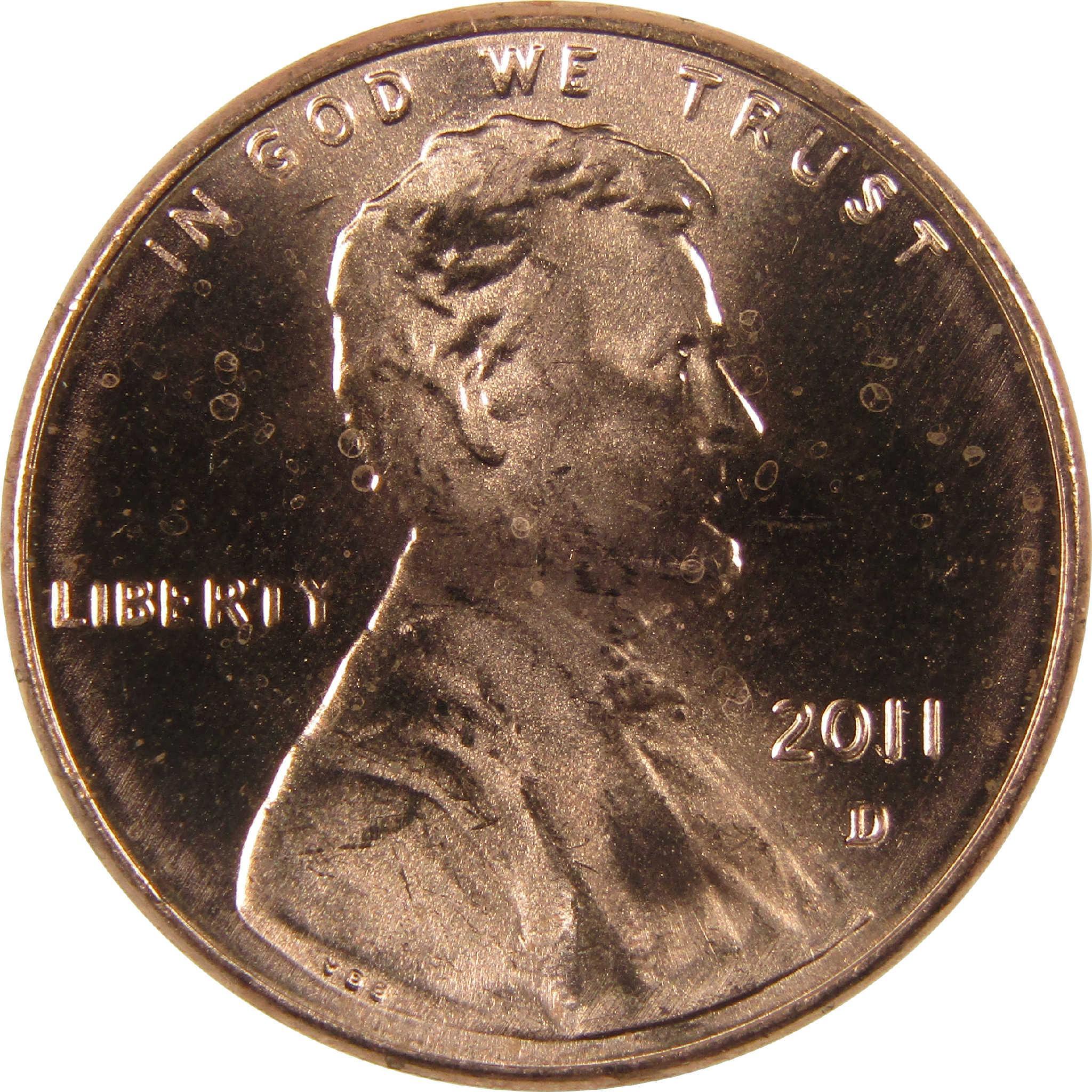 2011 D Lincoln Shield Cent Uncirculated Mint State Penny 1c Coin