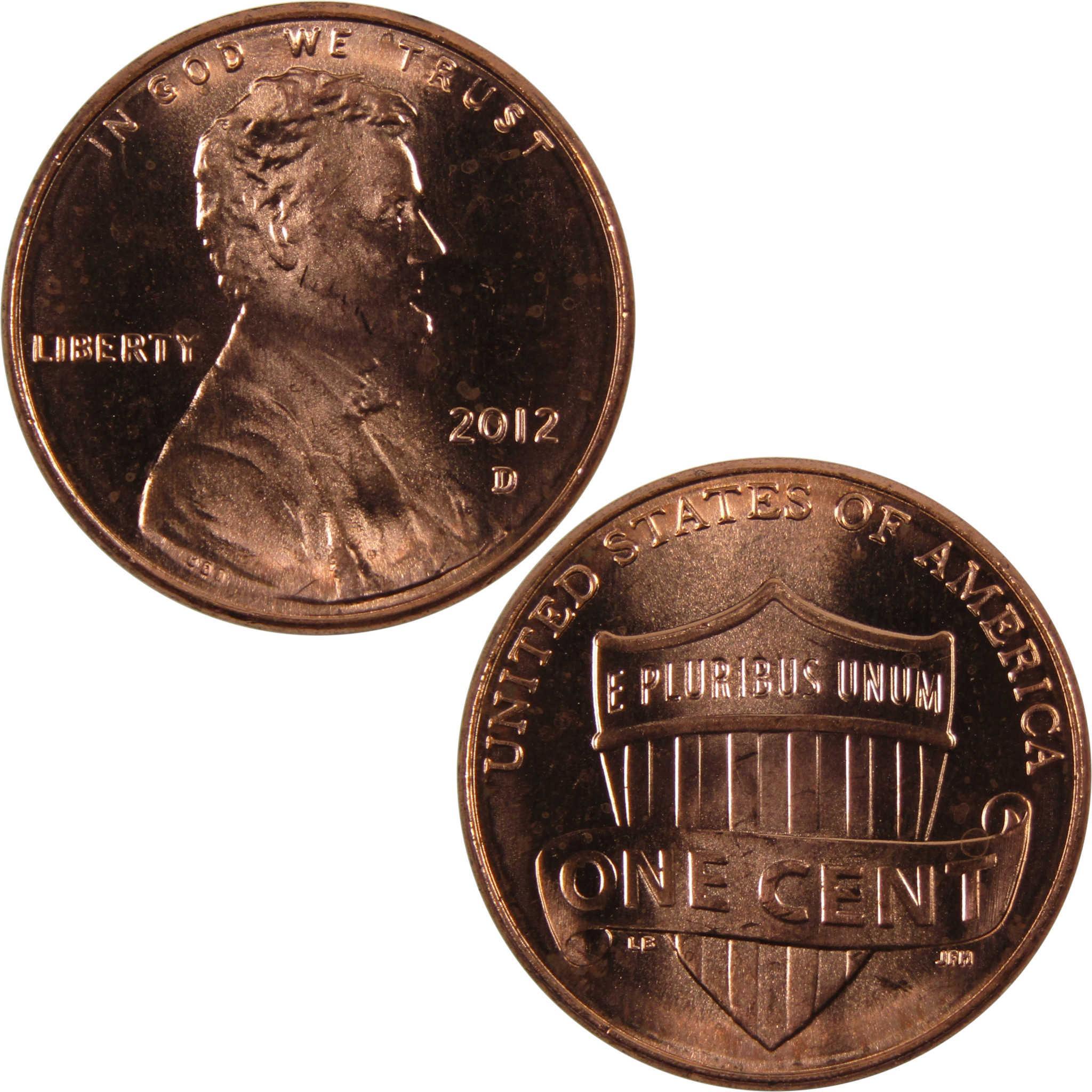2012 D Lincoln Shield Cent BU Uncirculated Penny 1c Coin