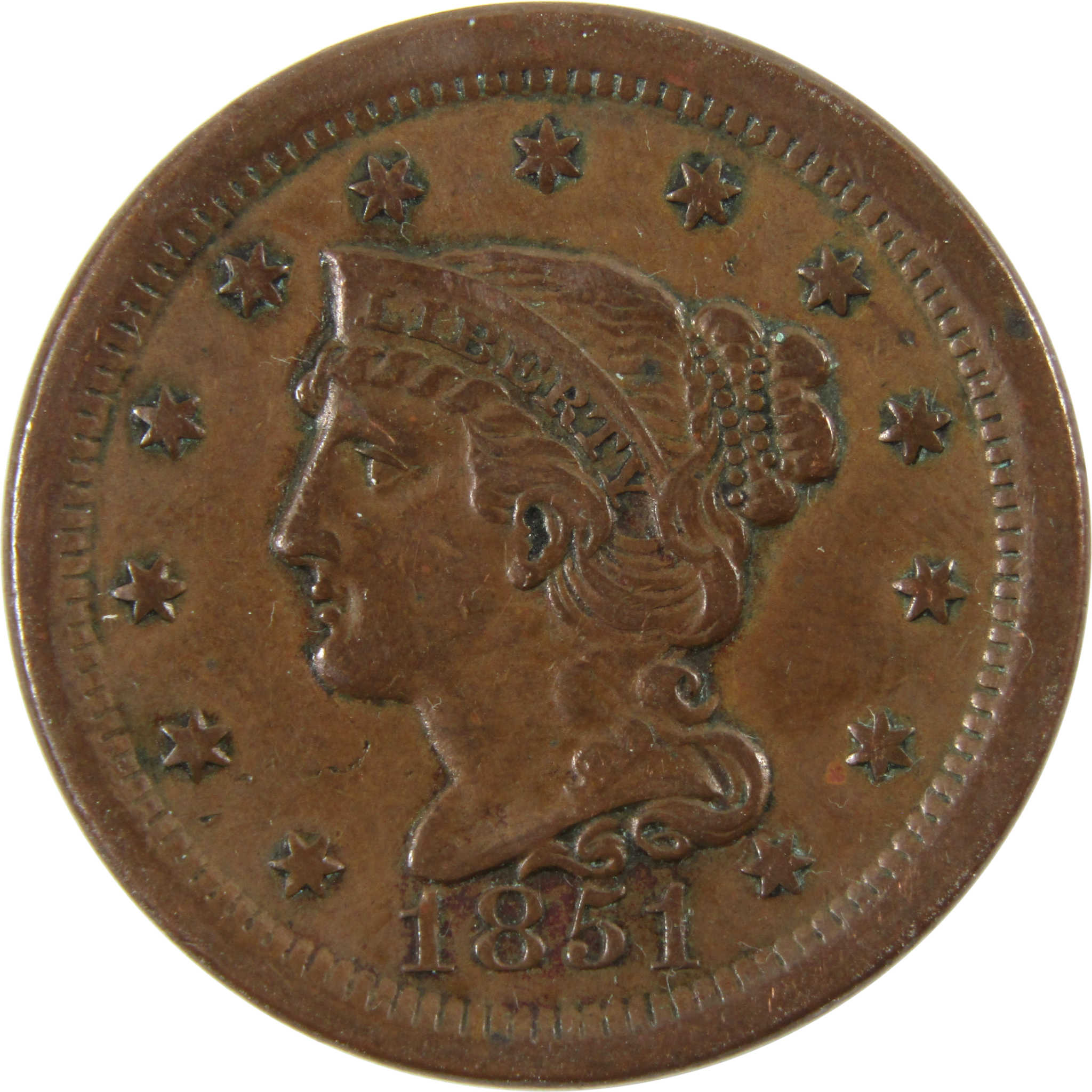 Value of 1851 Braided Hair Half Cent
