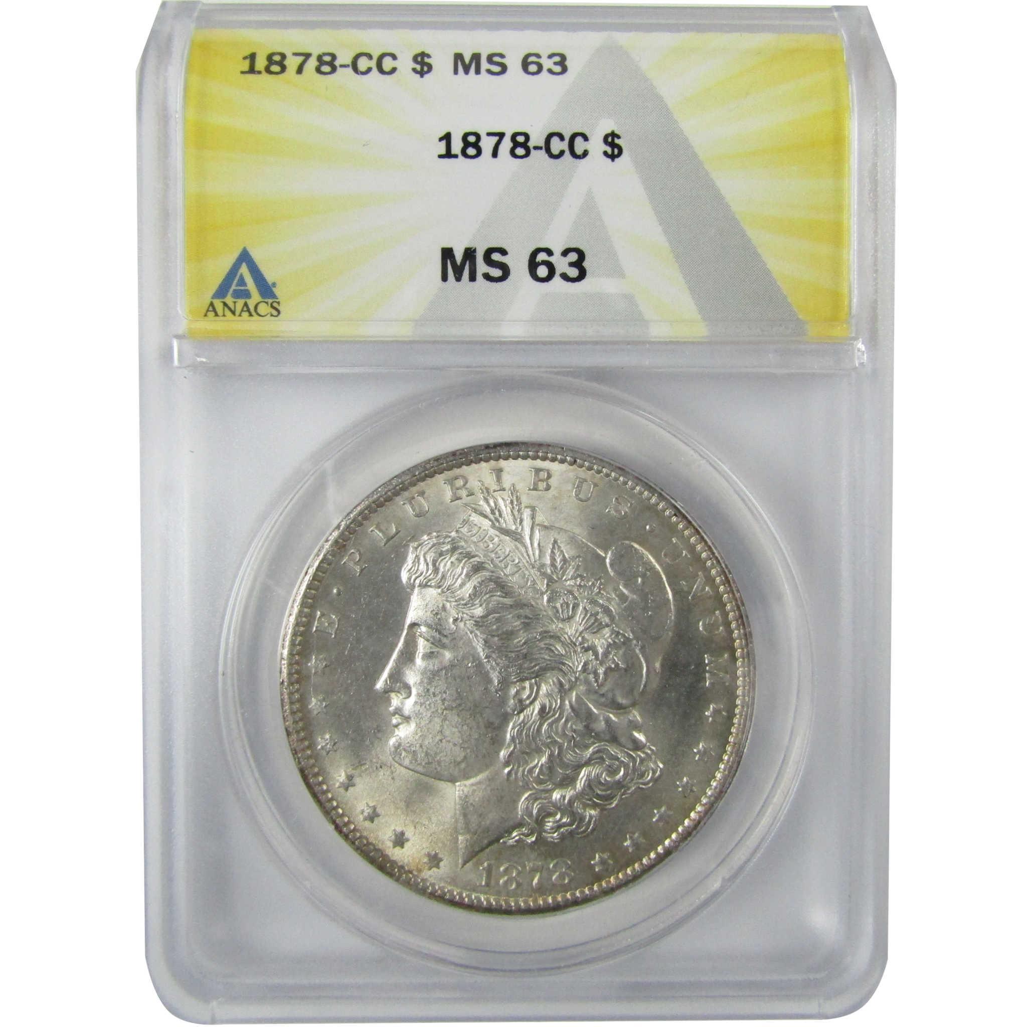 1878 CC Morgan Silver Dollar MS 63 ANACS Uncirculated SKU:CP619 - Morgan coin - Morgan silver dollar - Morgan silver dollar for sale - Profile Coins & Collectibles