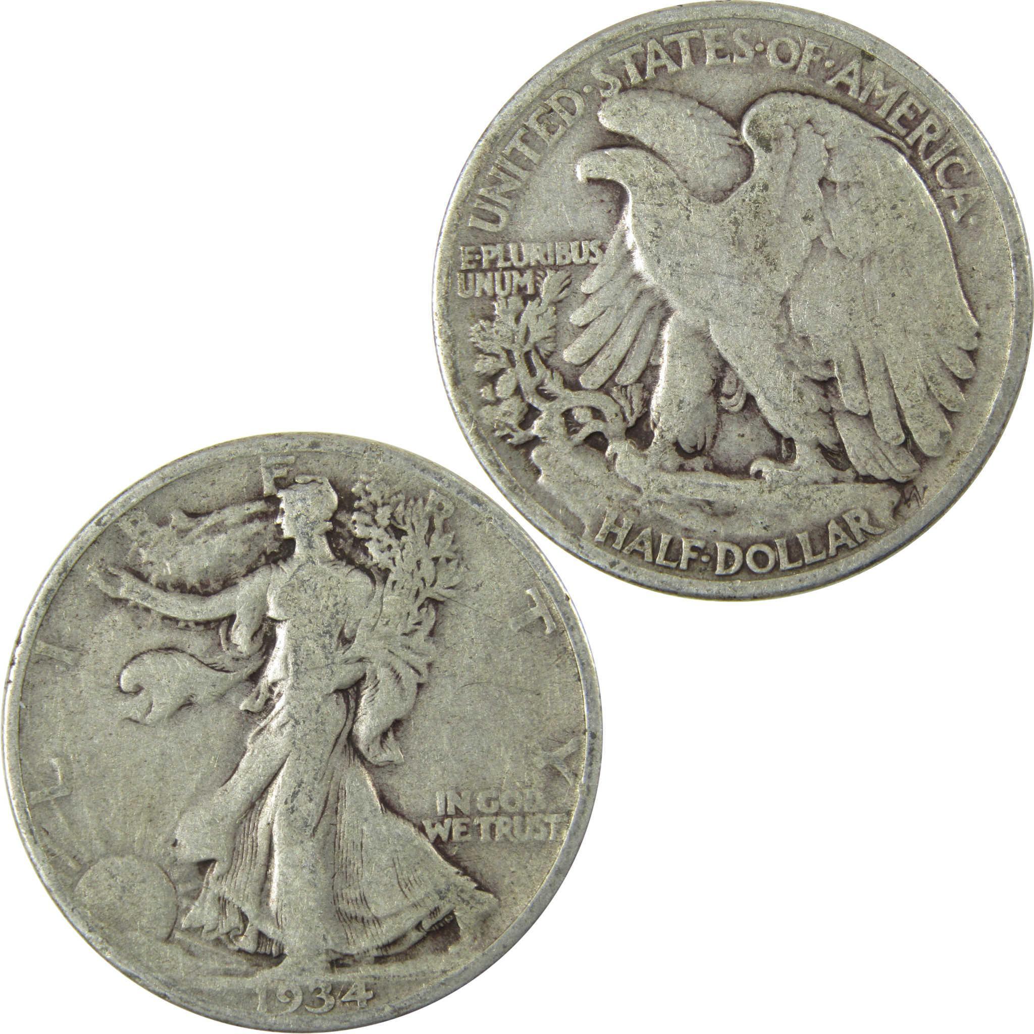 1934 Liberty Walking Silver Half Dollar VG Very Good SKU:CP506