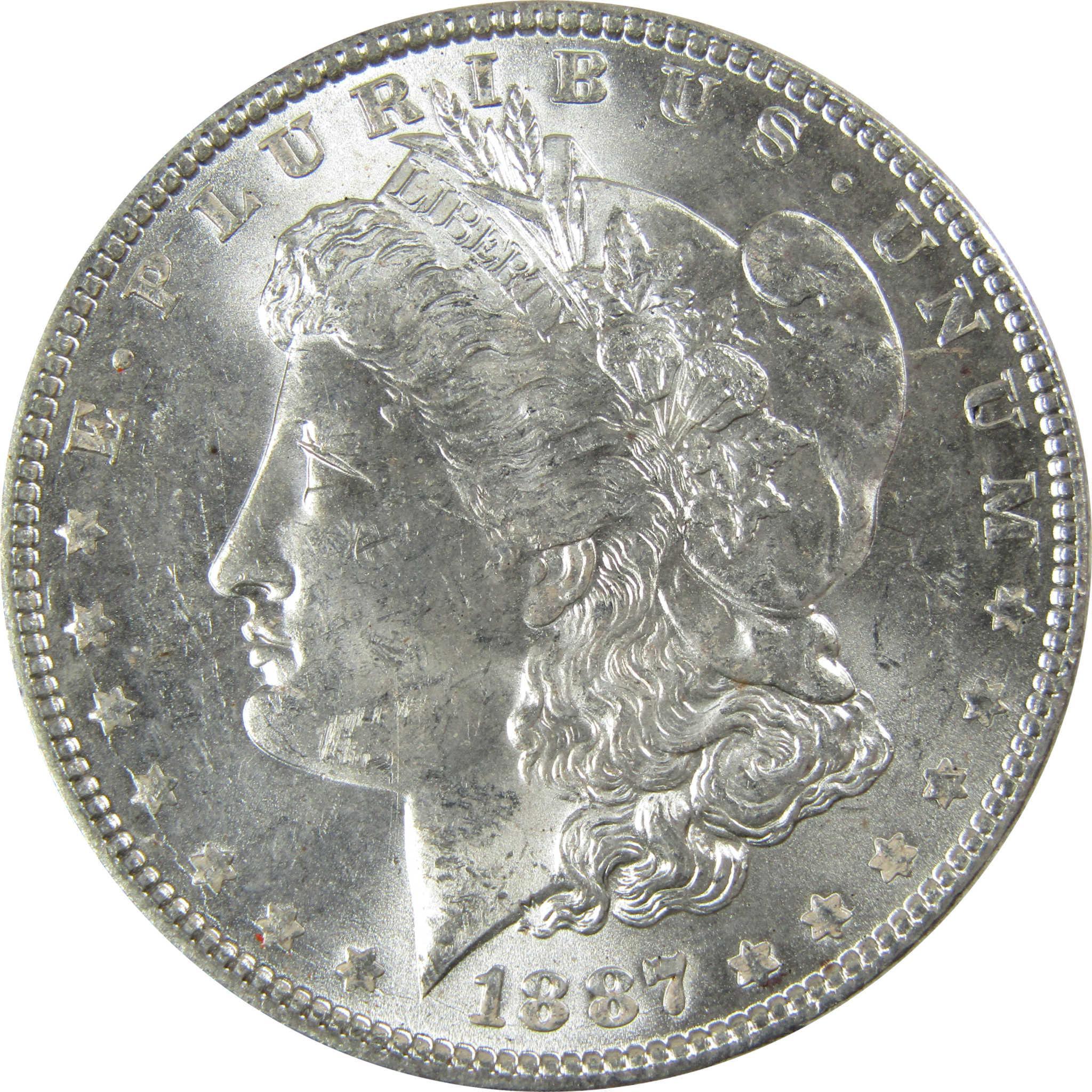1887 Morgan Silver Dollar Uncirculated Mint State $1 Coin SKU:CP678 - Morgan coin - Morgan silver dollar - Morgan silver dollar for sale - Profile Coins & Collectibles