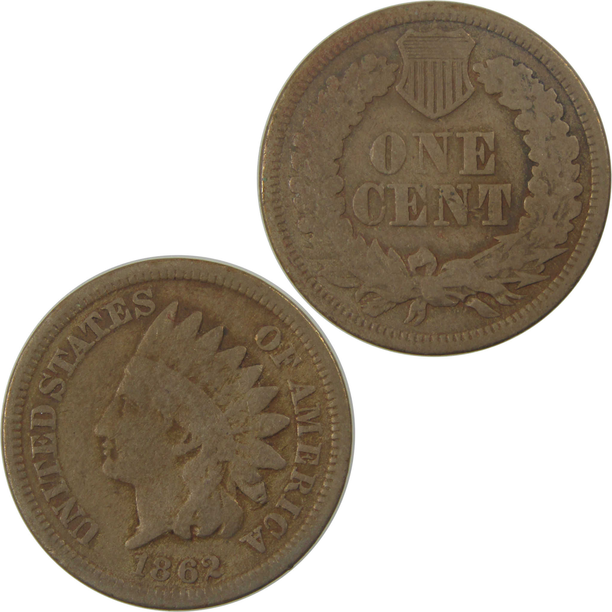 1862 Indian Head Cent G Good Penny 1c Coin Collectible SKU:I24295