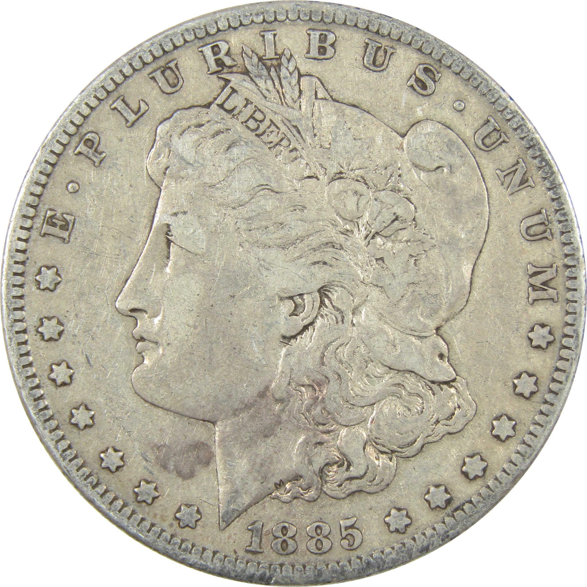 1885 S Morgan Silver Dollar VF Very Fine Details $1 Coin SKU:I24748 - Morgan coin - Morgan silver dollar - Morgan silver dollar for sale - Profile Coins & Collectibles