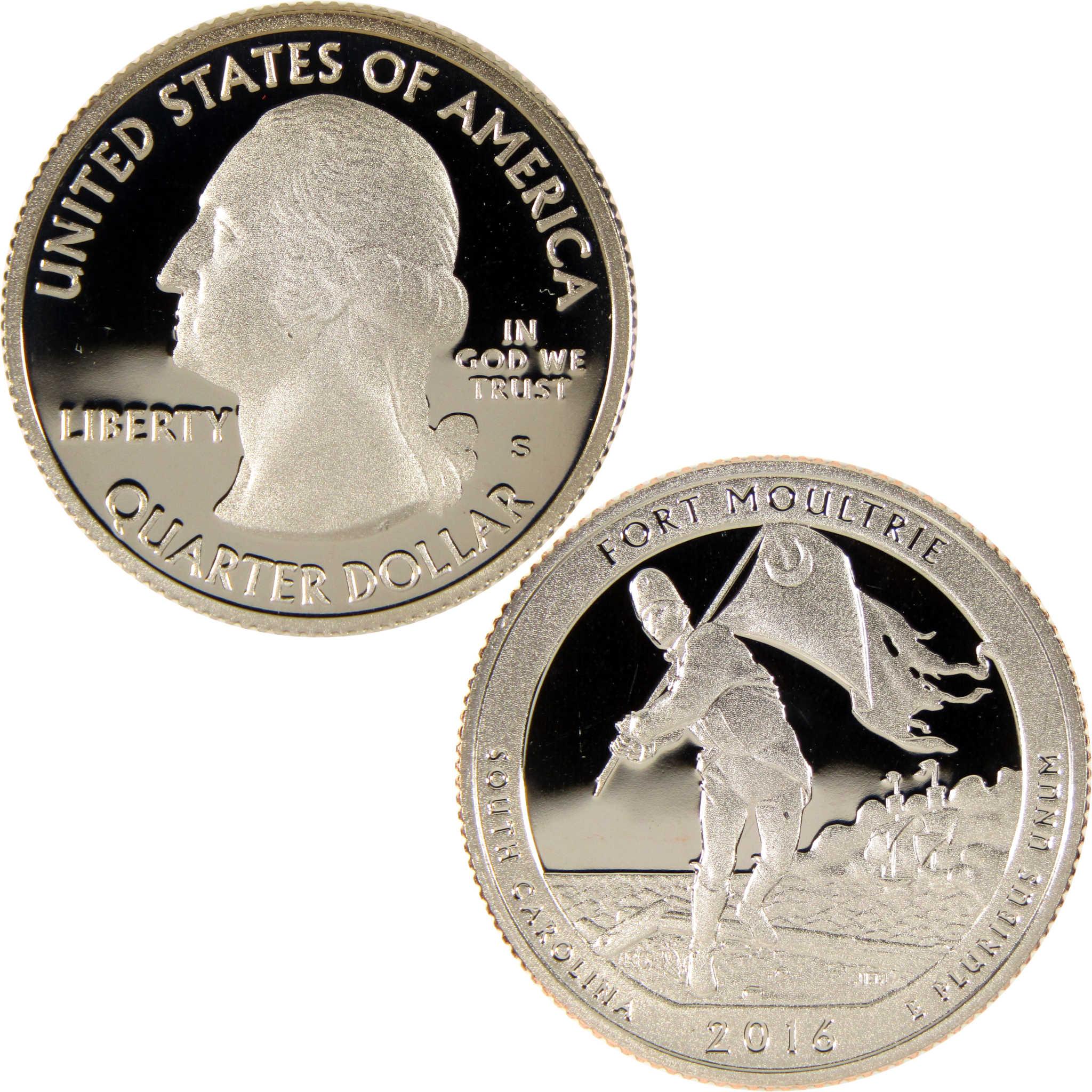 2016 Fort Moultrie South Carolina quarter dollar, collectible US coin, front and back