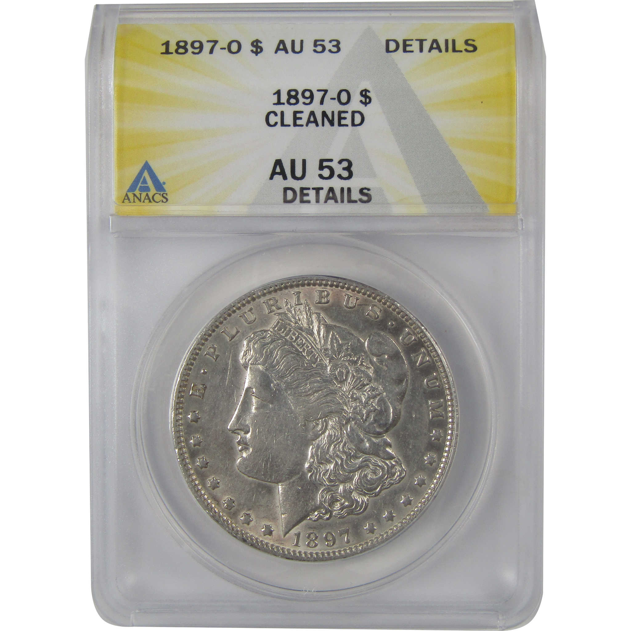 1897 O Morgan Dollar AU 53 Details ANACS Silver $1 Coin SKU:CP113 - Morgan coin - Morgan silver dollar - Morgan silver dollar for sale - Profile Coins & Collectibles