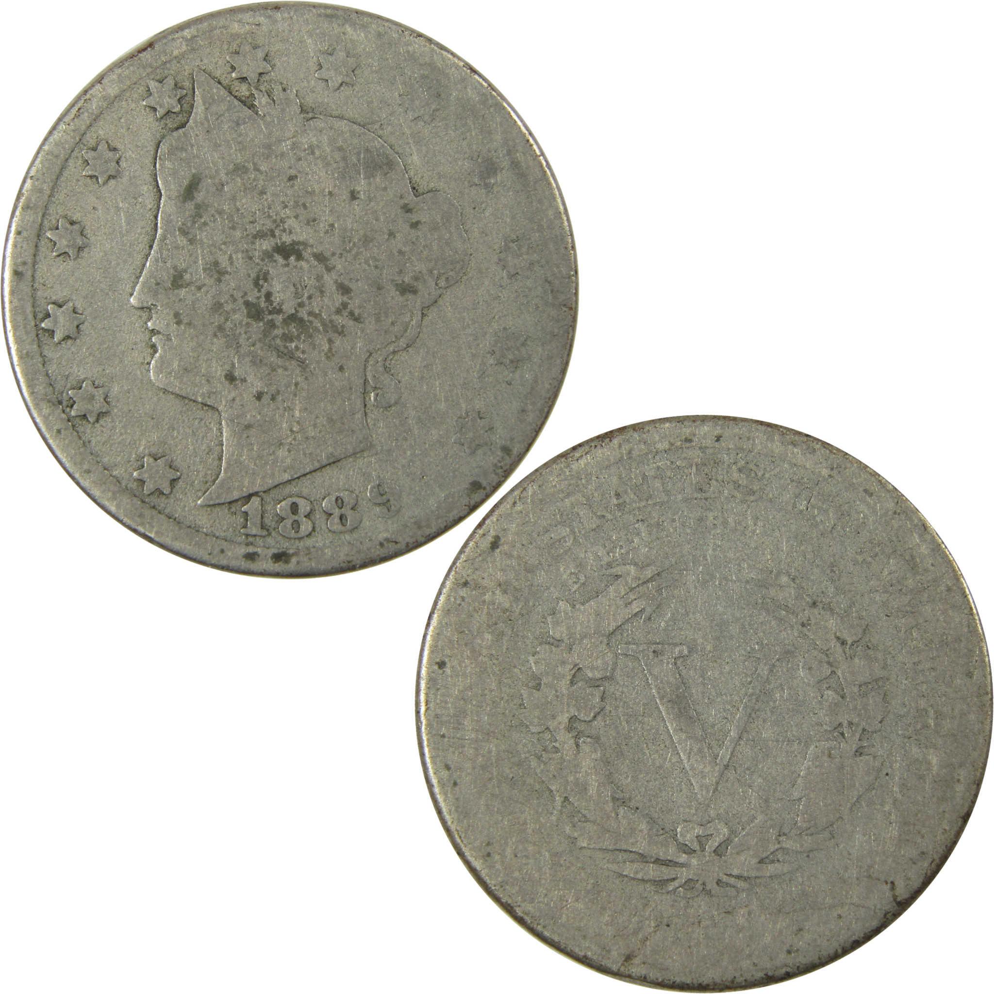 1889 Liberty Head V Nickel AG About Good 5c Coin SKU:I27223