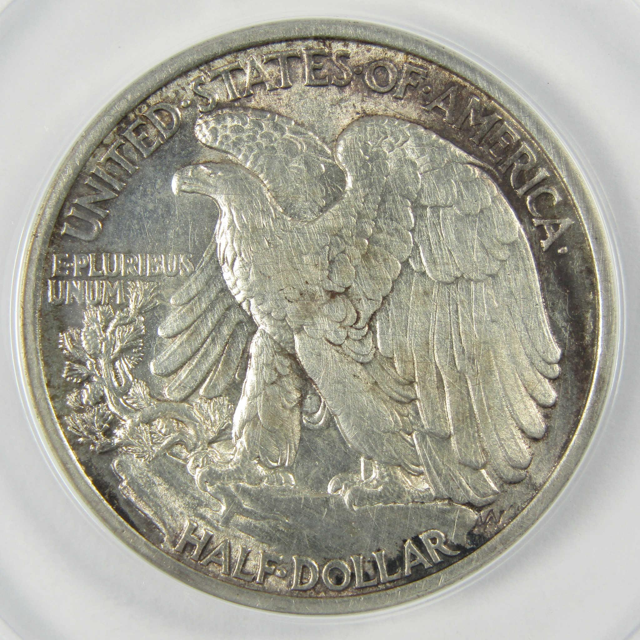 1916 Liberty Walking Silver Half Dollar AU 50 Details ANACS SKU:CP580