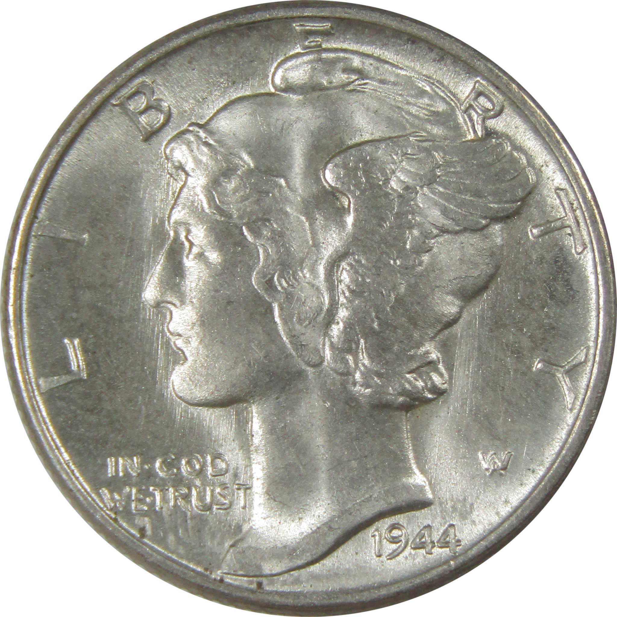 1944 Mercury Silver Dime BU Choice Uncirculated Mint State SKU:I24016