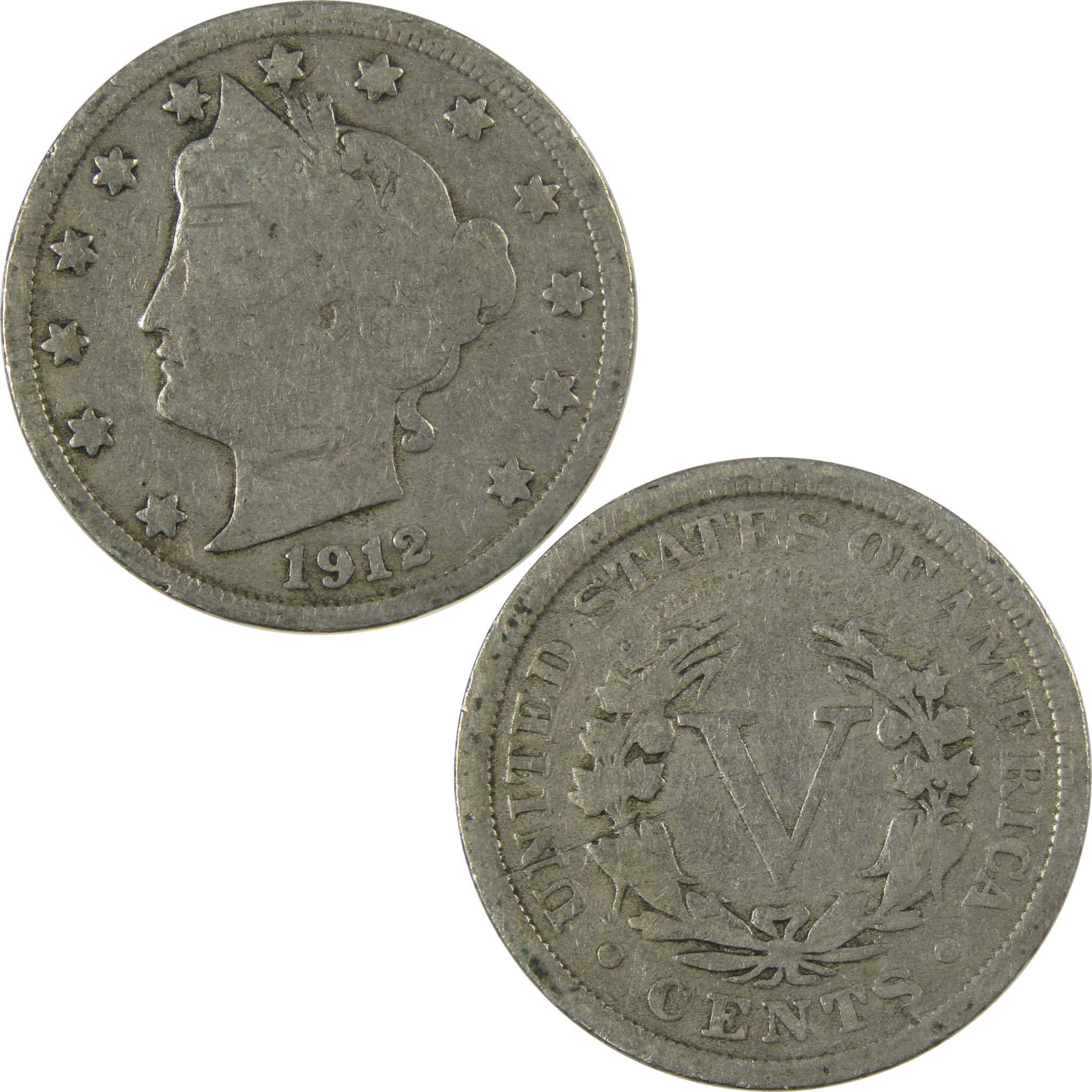 1912 Liberty Head V Nickel G Good 5c Coin Collectible SKU:I26925