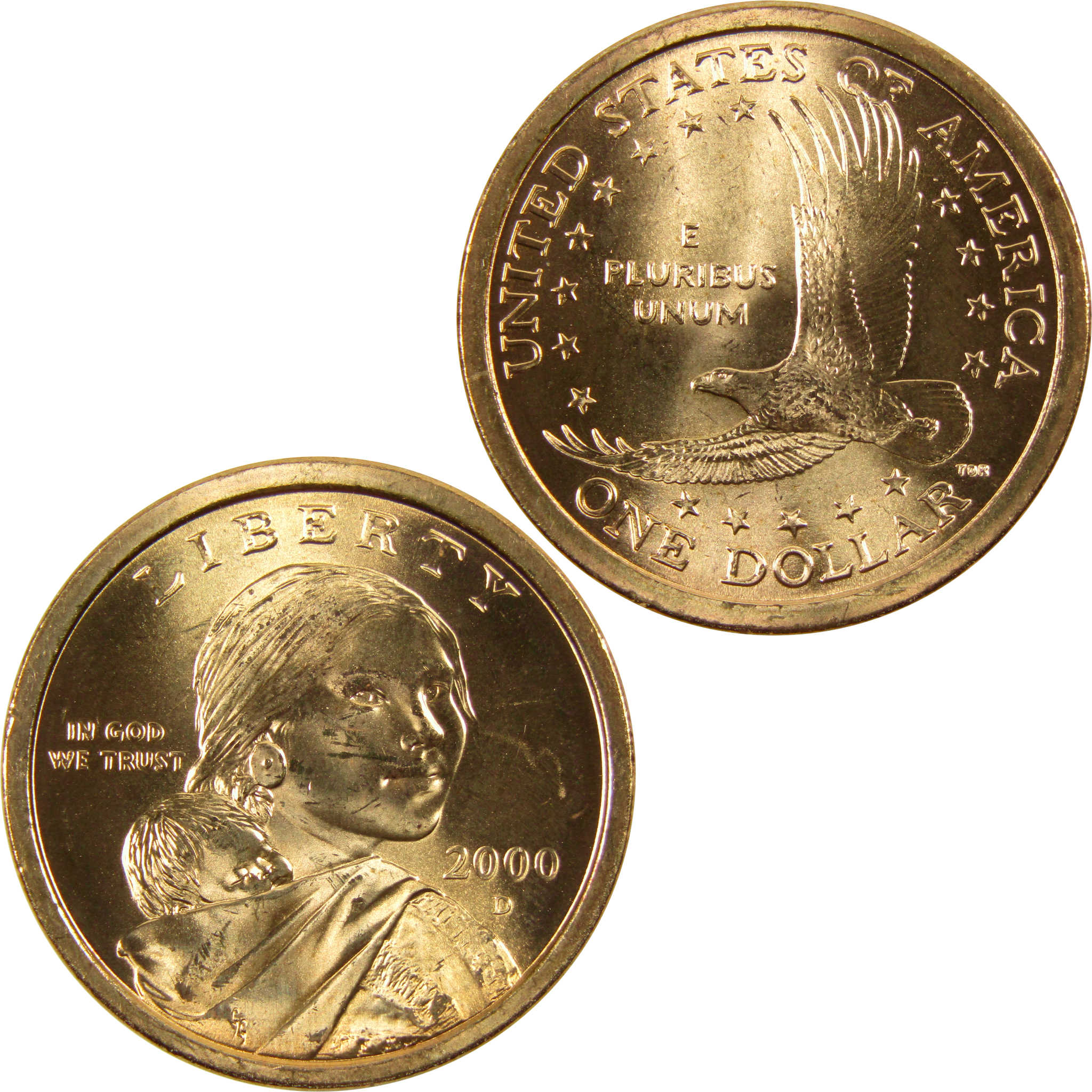 2000 D Sacagawea Native American Dollar BU Uncirculated $1 Coin