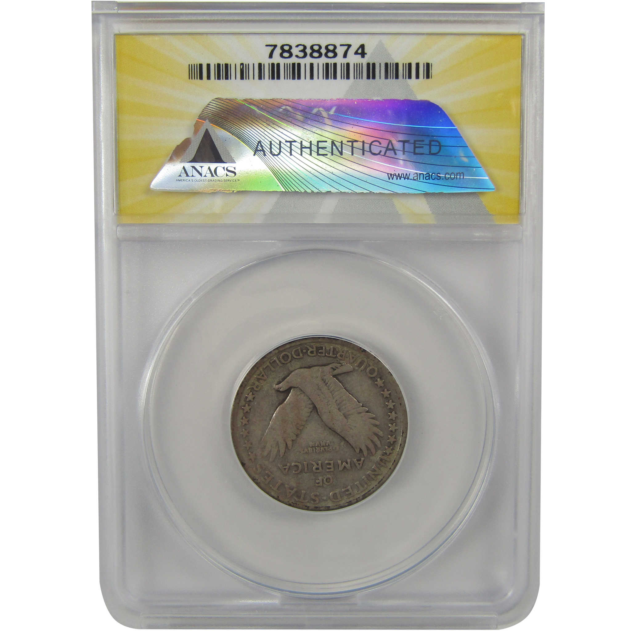 1917 S Type 1 Standing Liberty Quarter VG 8 Details ANACS SKU:I22331