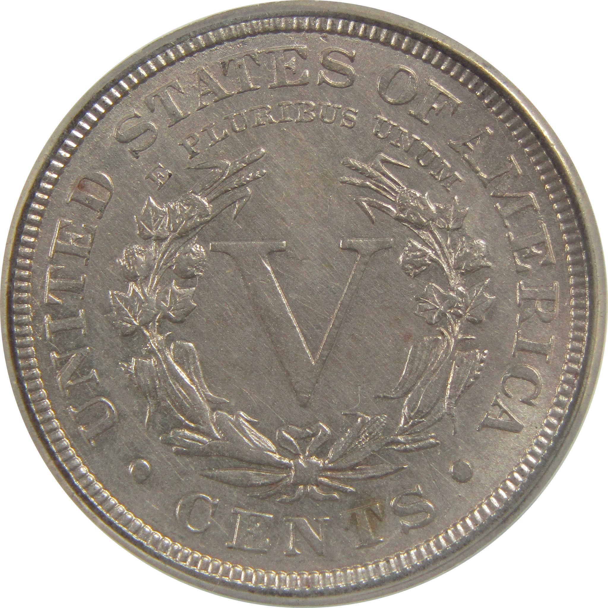 1884 Liberty Head V Nickel AU 55 Details ANACS 5c Coin SKU:I22318