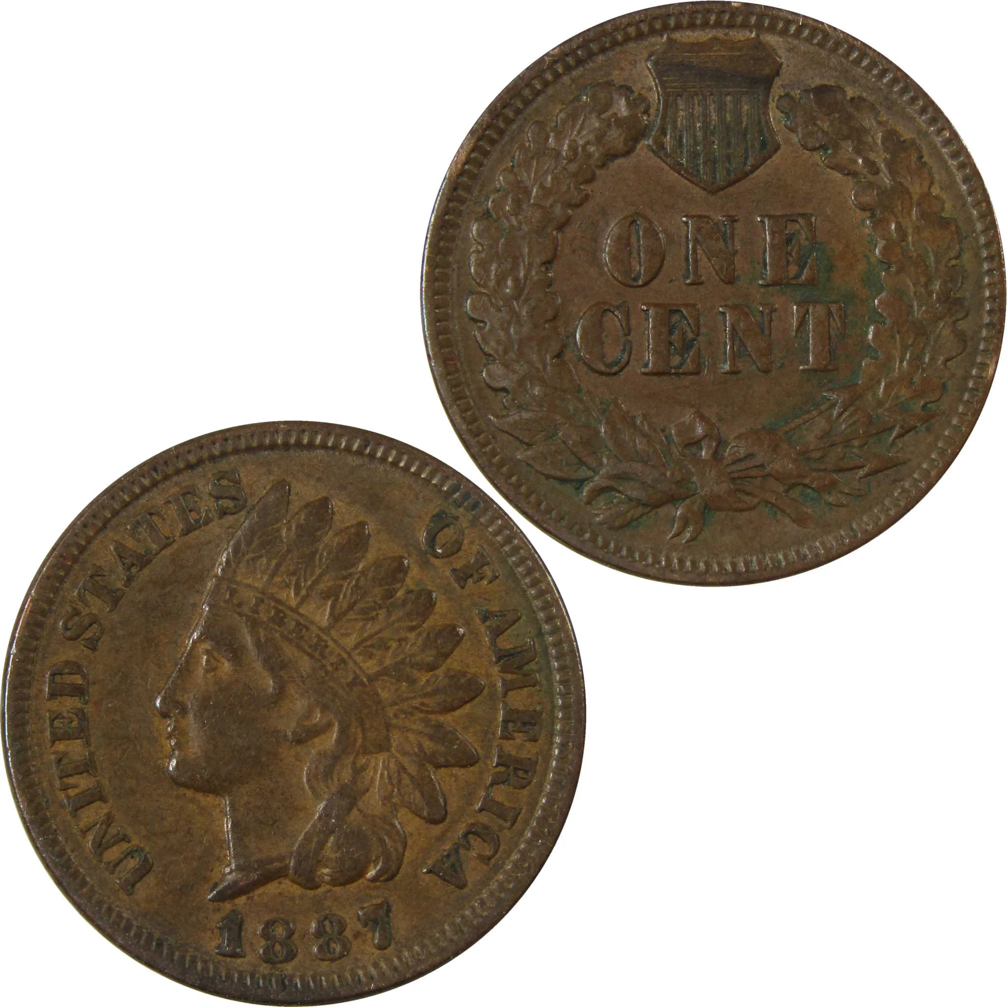 1887 Indian Head Cent XF EF Extremely Fine Penny 1c Coin SKU:I26978