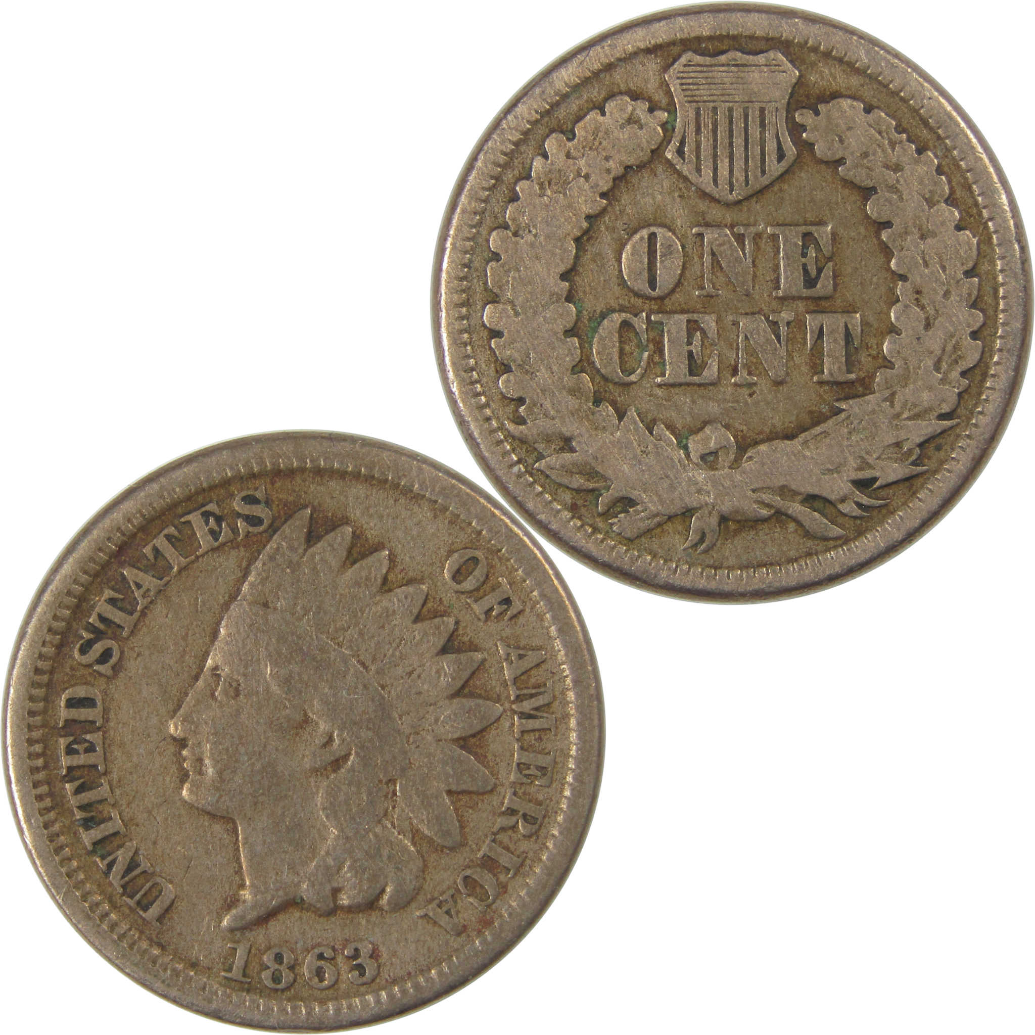 1863 Indian Head Cent G Good Penny 1c Coin SKU:I23269
