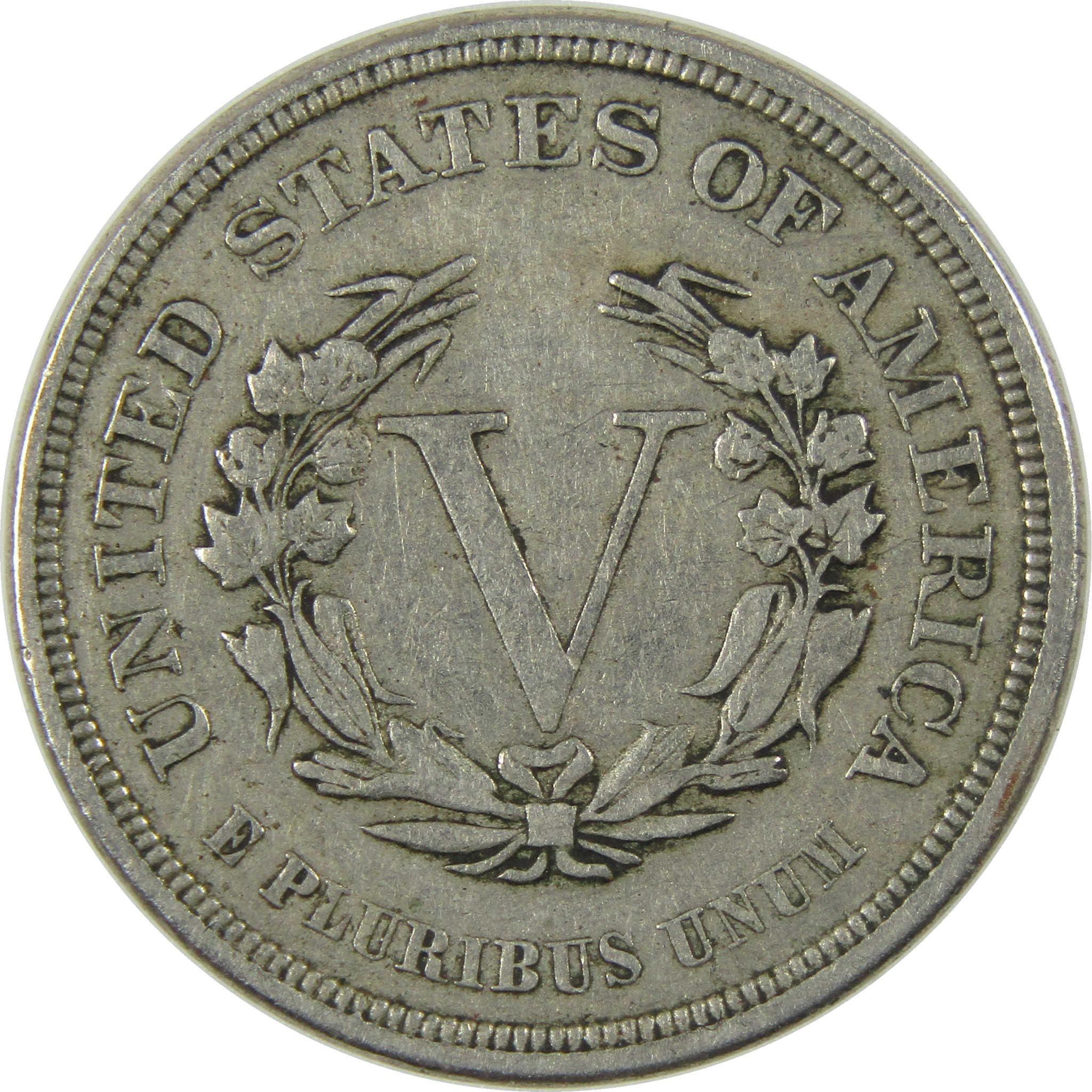 1883 No Cents Liberty Head V Nickel VF Very Fine 5c Coin SKU:I27246