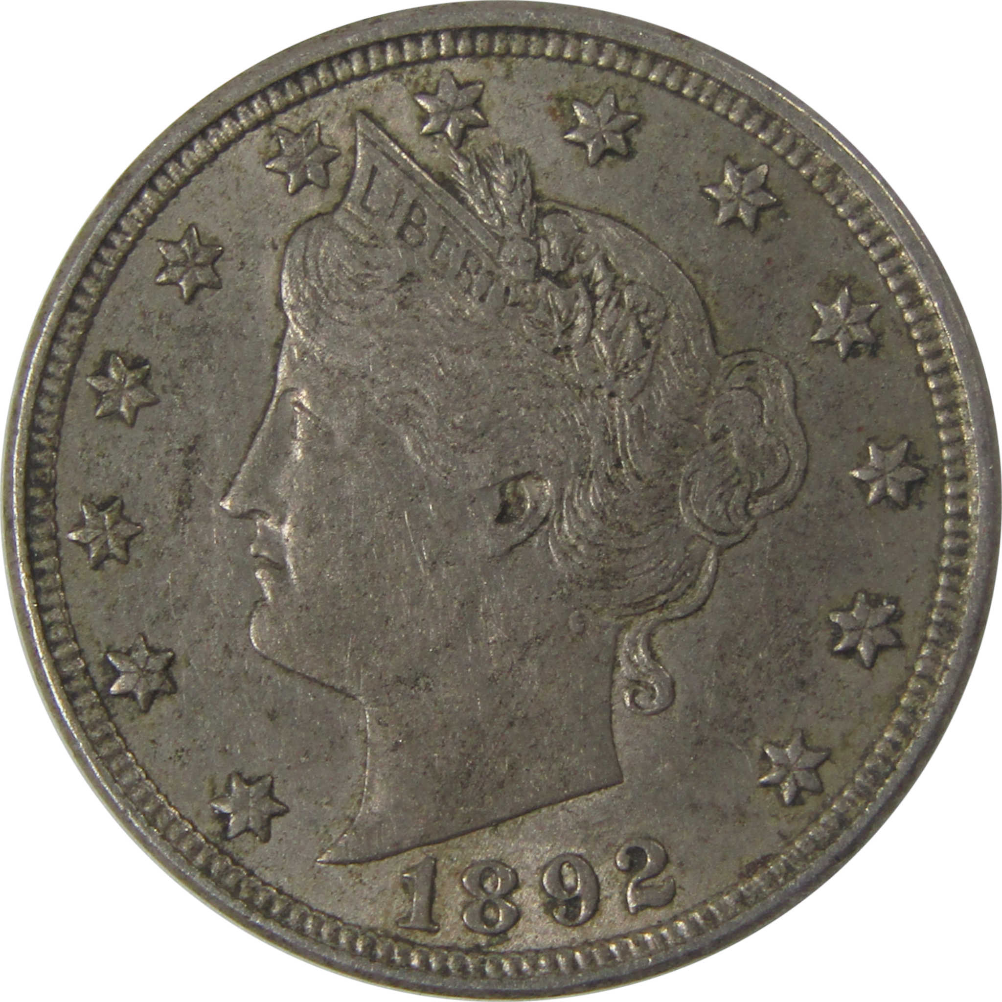 1892 Liberty Head V Nickel AU About Uncirculated 5c Coin SKU:I25330