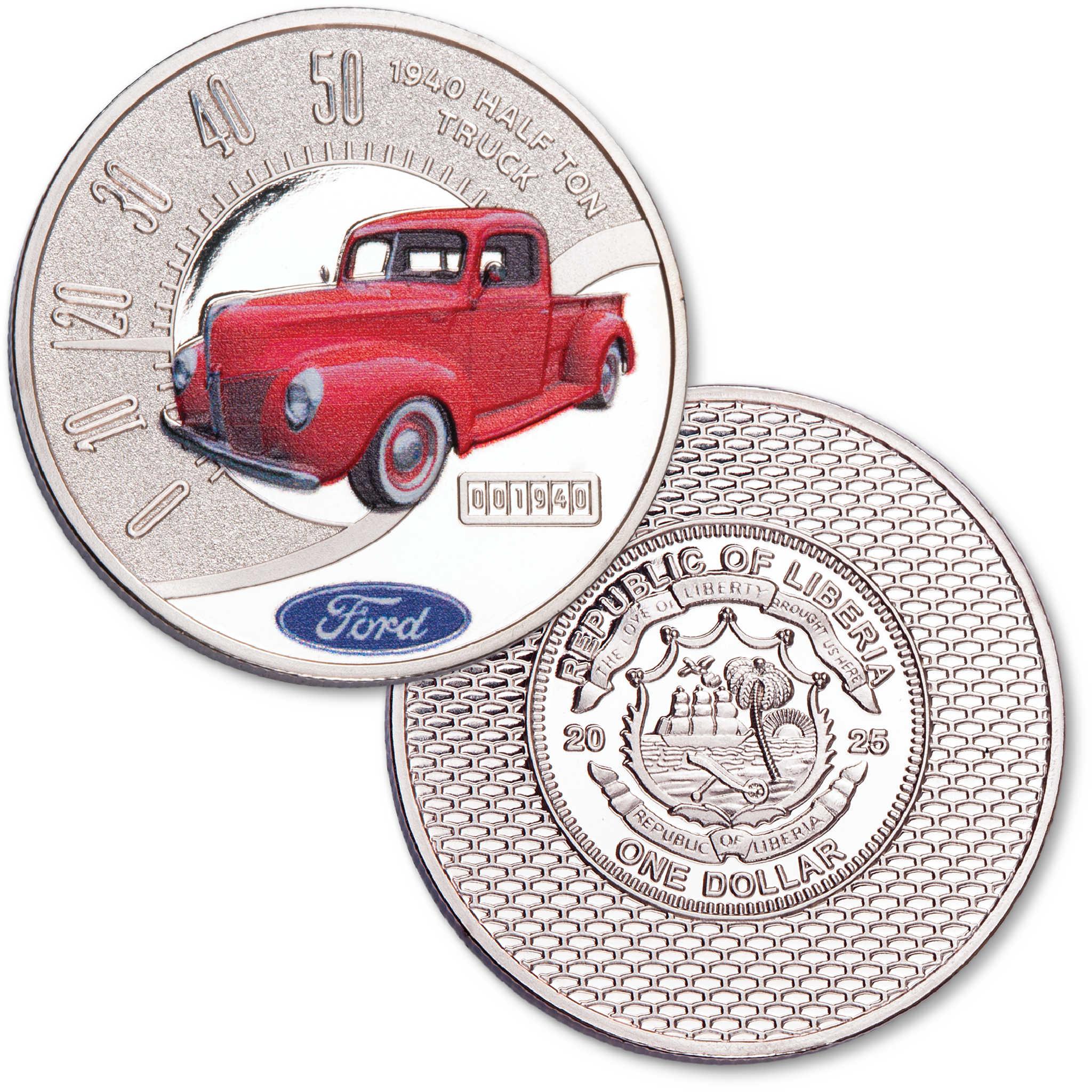 2025 Liberia Ford Truck Series 1940 Half Ton Proof-Like $1 Coin